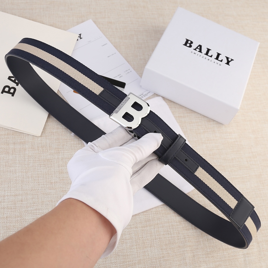 Bally Male Leather Belt Cow Leather M