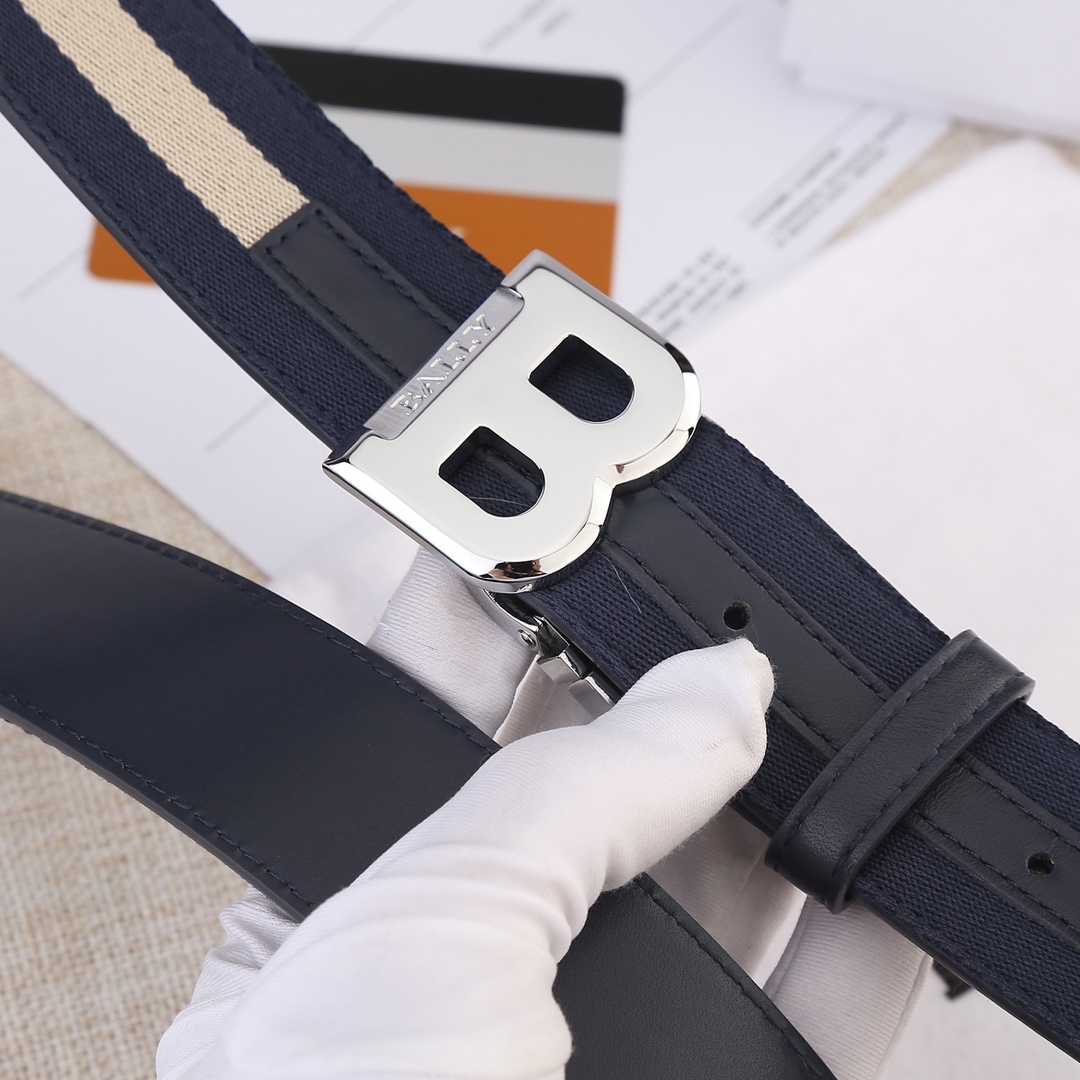 Bally Male Leather Belt Cow Leather M