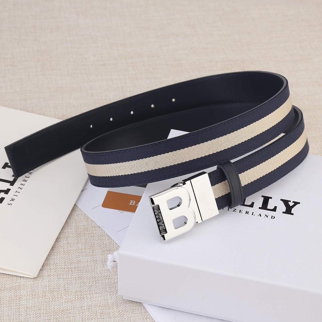 Bally Male Leather Belt Cow Leather M