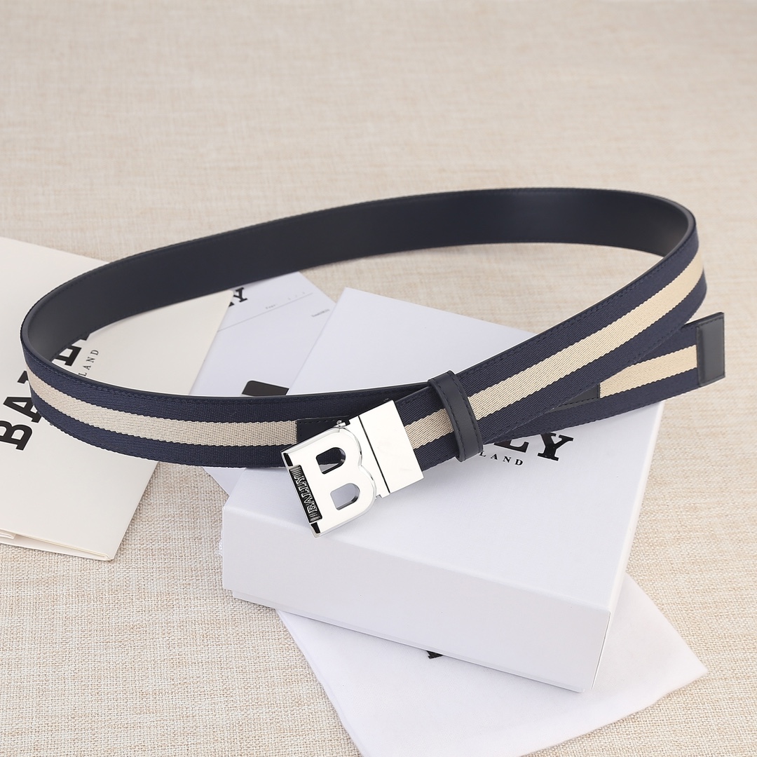 Bally Male Leather Belt Cow Leather M