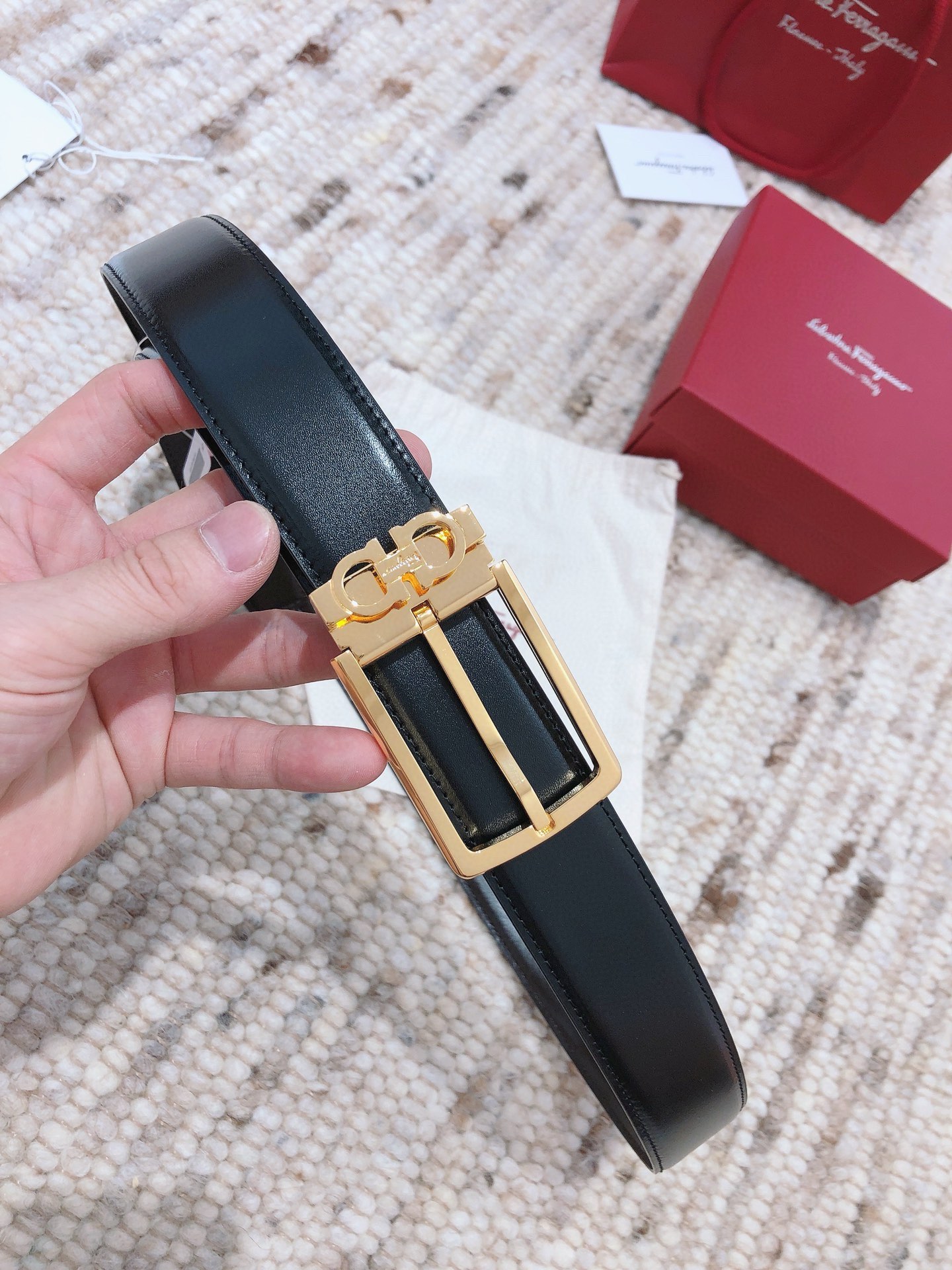 Salvatore Ferragamo Male Pin Buckle Belt S-m-l