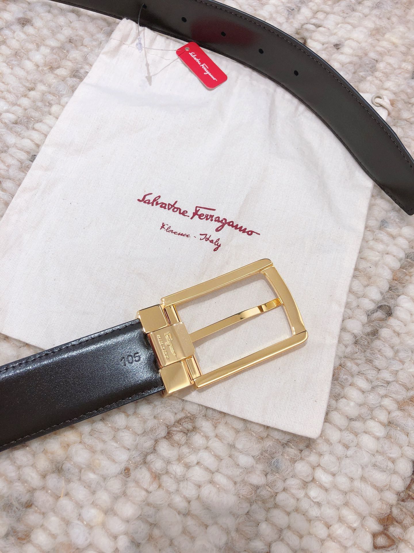 Salvatore Ferragamo Male Pin Buckle Belt S-m-l