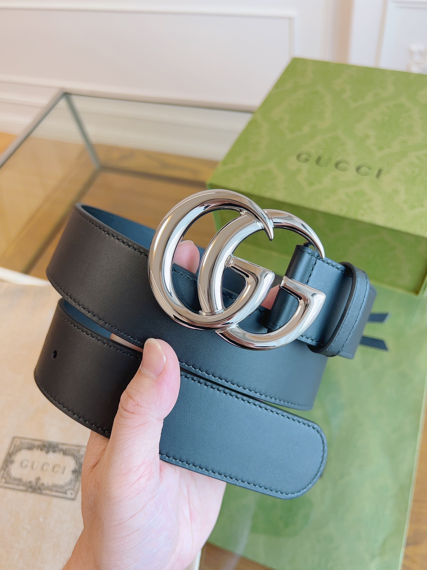 Gucci Basic Belt Cow Leather Black