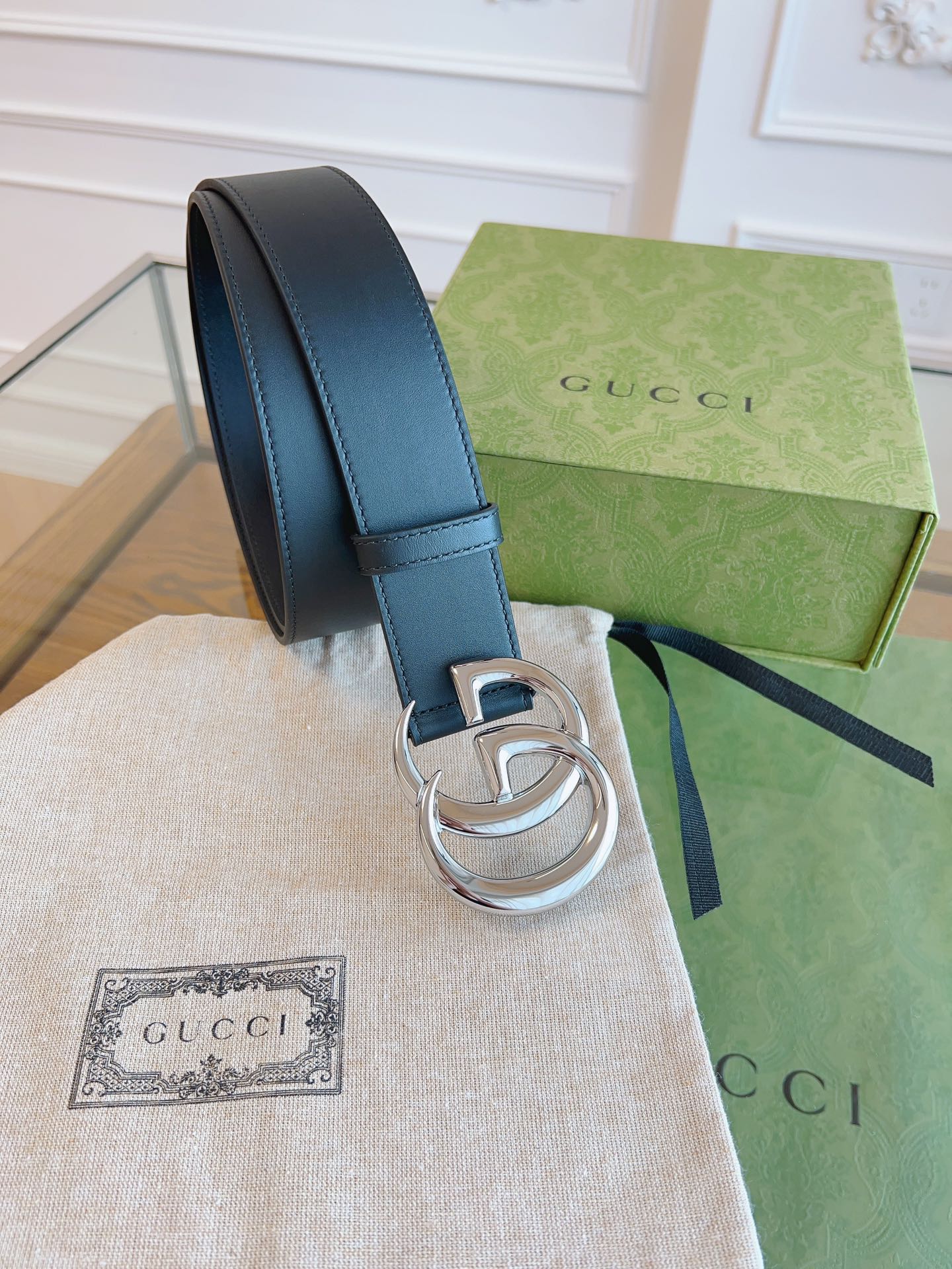 Gucci Basic Belt Cow Leather Black