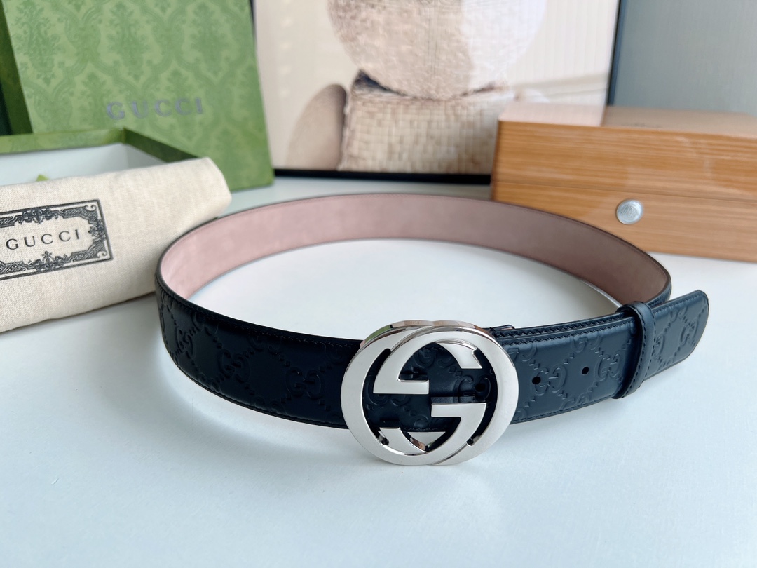 Gucci Male Leather Belt Top Grain Leather M