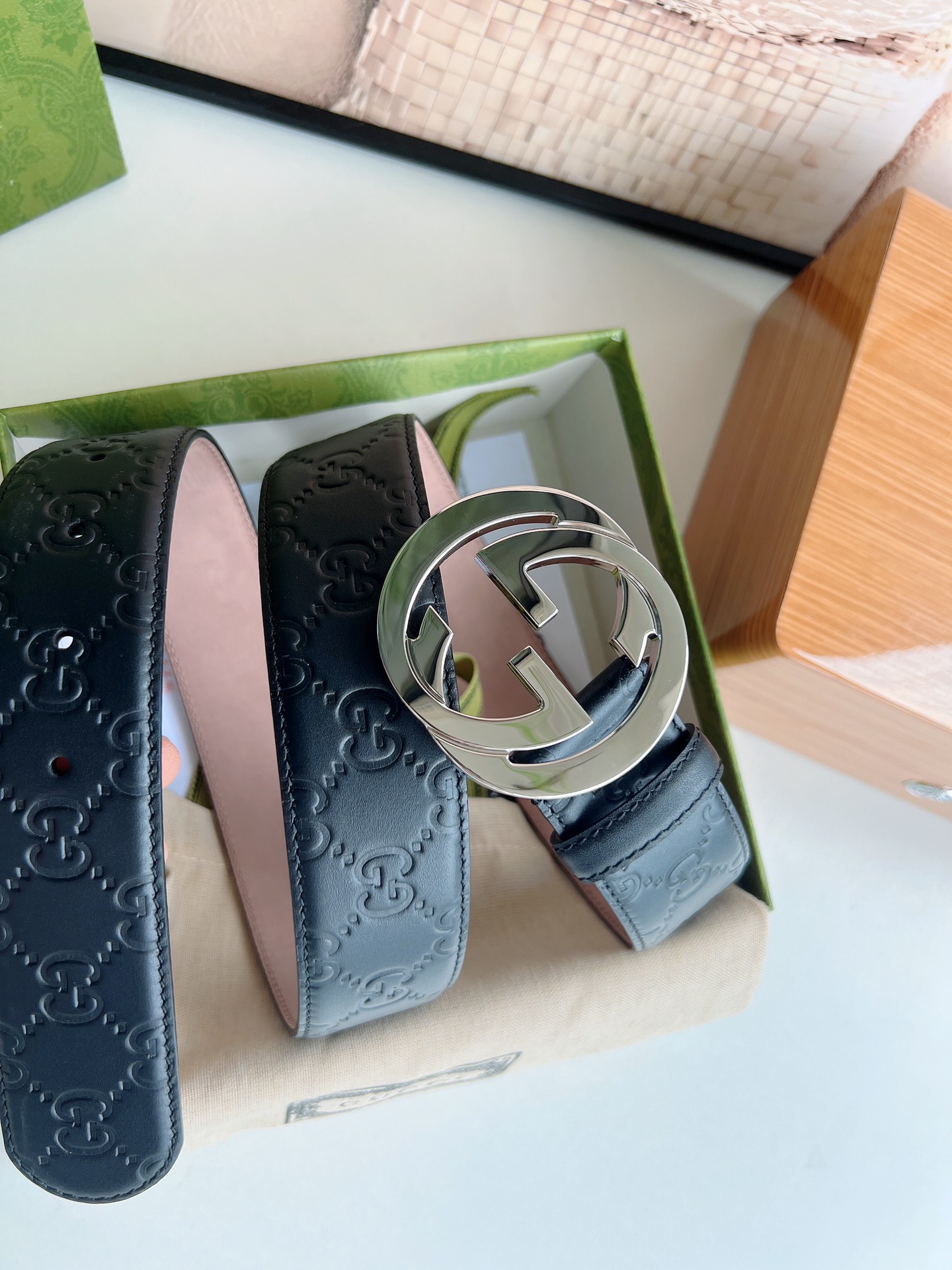 Gucci Male Leather Belt Top Grain Leather M