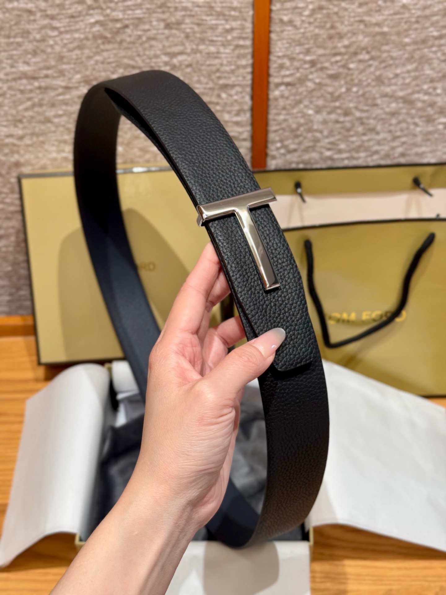 Tom Ford Male Leather Belt Cow Leather L