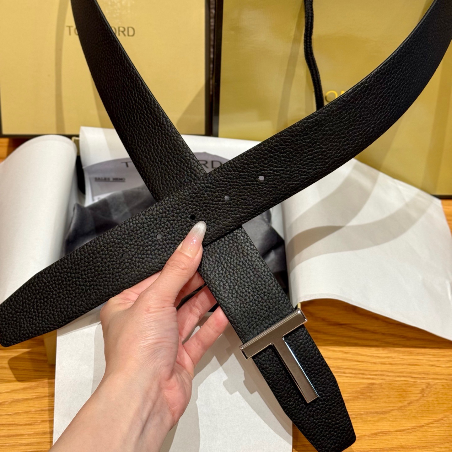 Tom Ford Male Leather Belt Cow Leather L