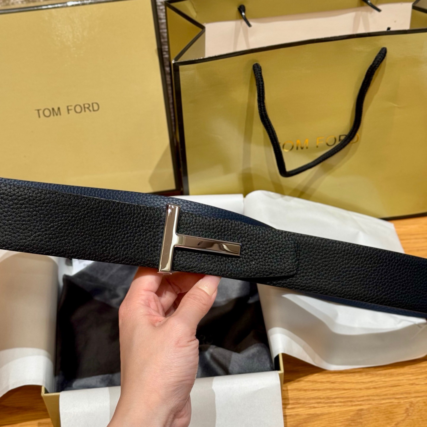 Tom Ford Male Leather Belt Cow Leather L