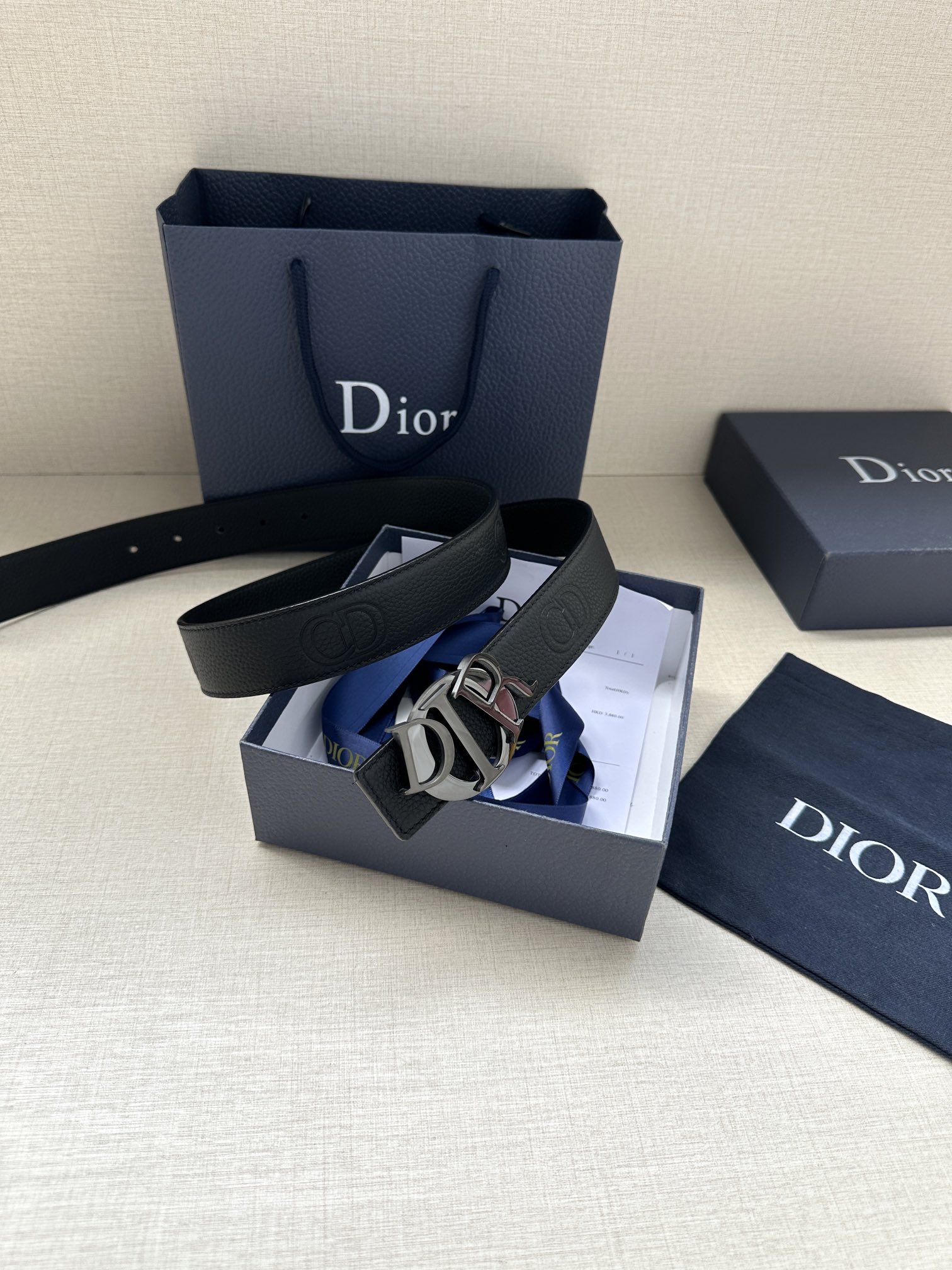 Basic Belt Cow Leather Black M