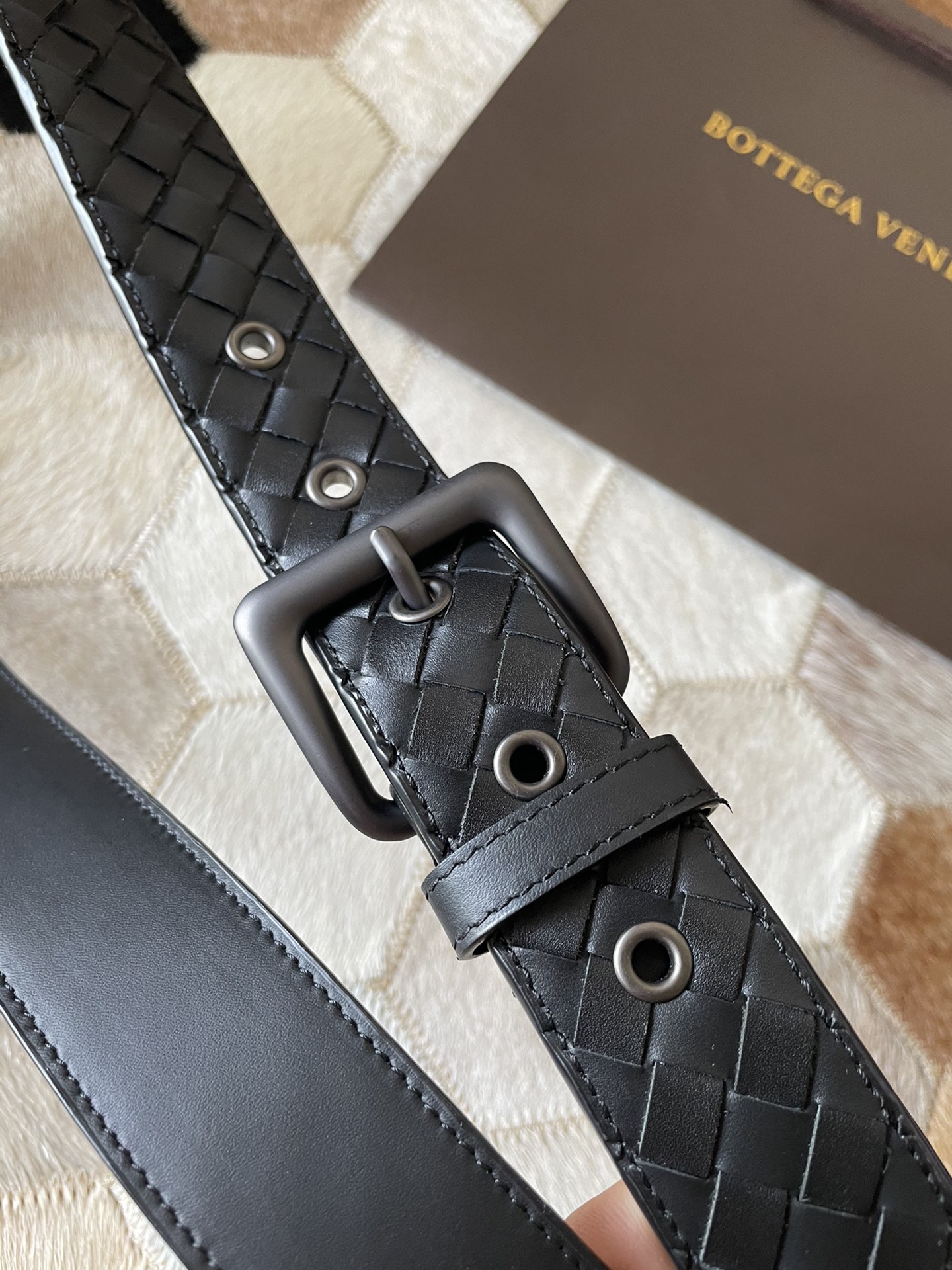 Bottega Veneta Basic Belt Top Grain Leather M-l