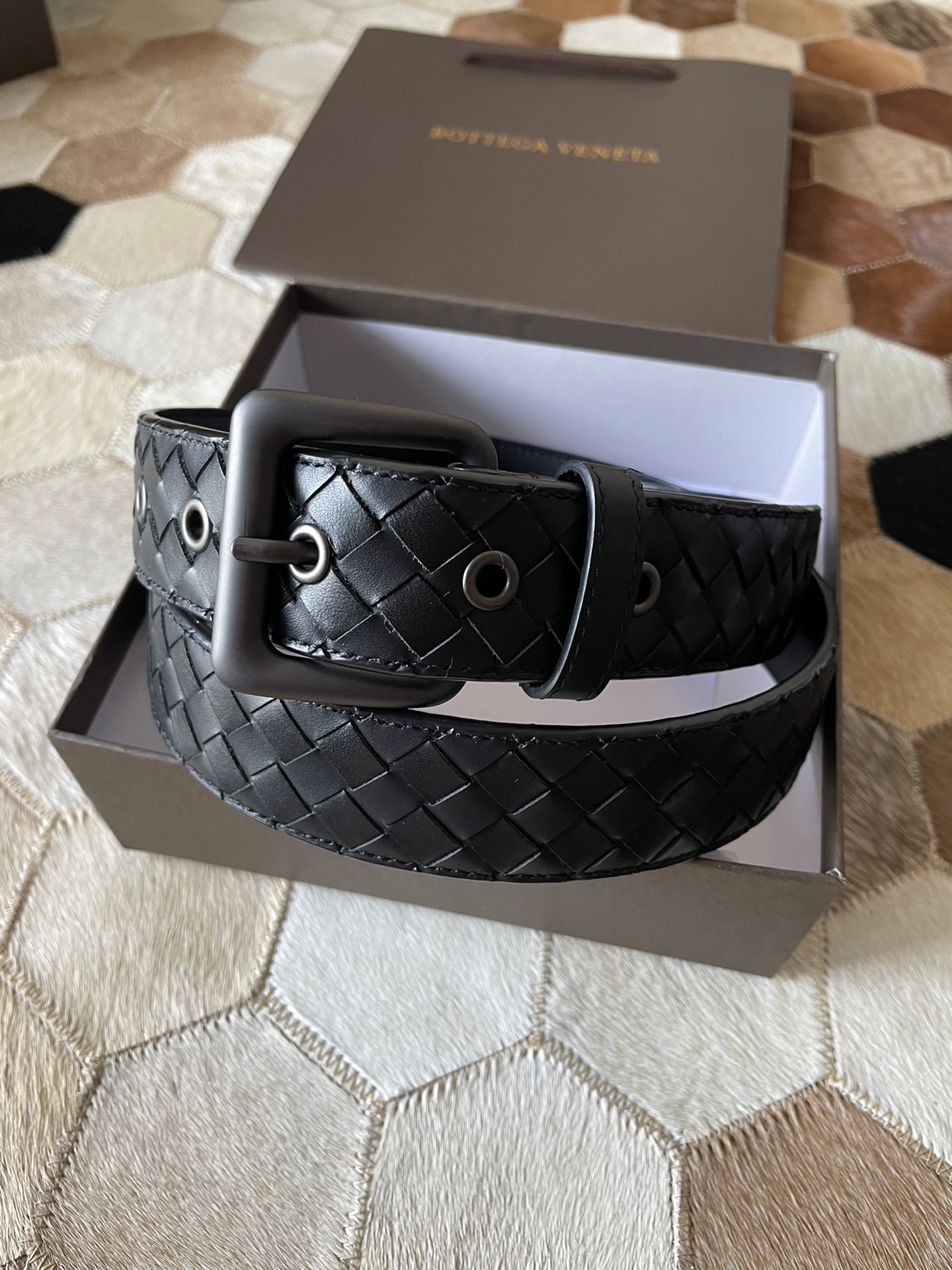 Bottega Veneta Basic Belt Top Grain Leather M-l
