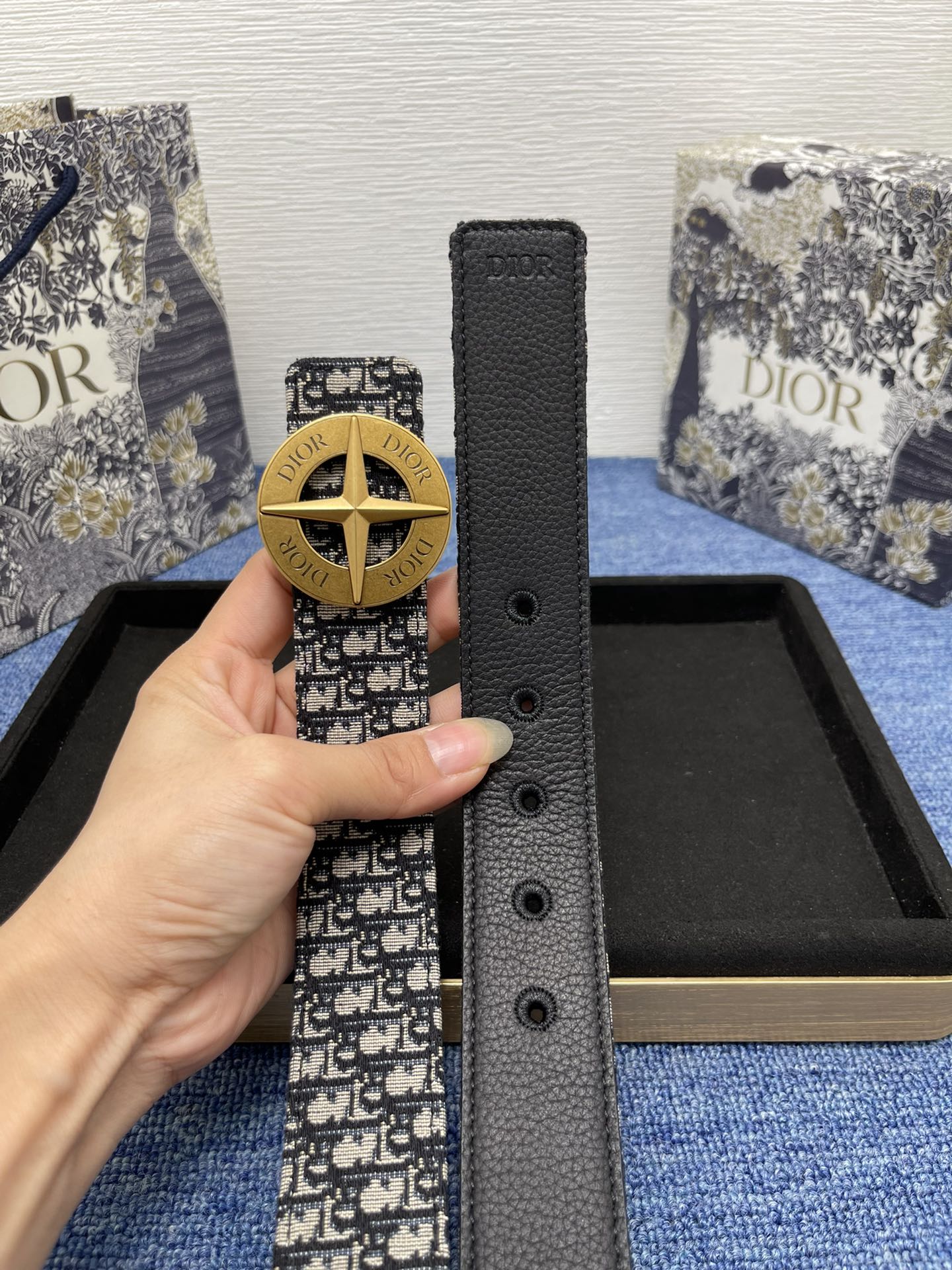 Dior Pin Buckle Belt Black Adjustable M