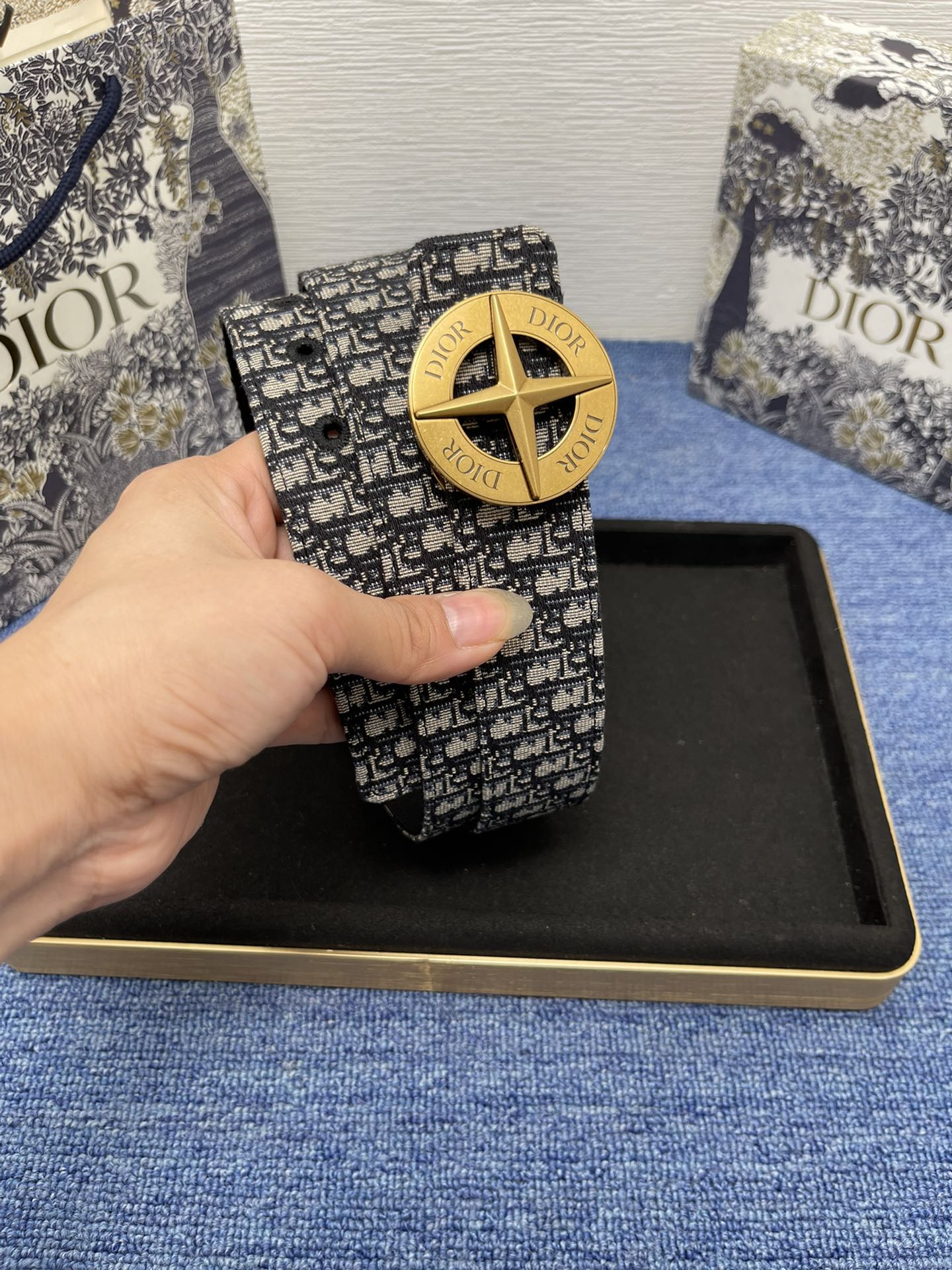 Dior Pin Buckle Belt Black Adjustable M