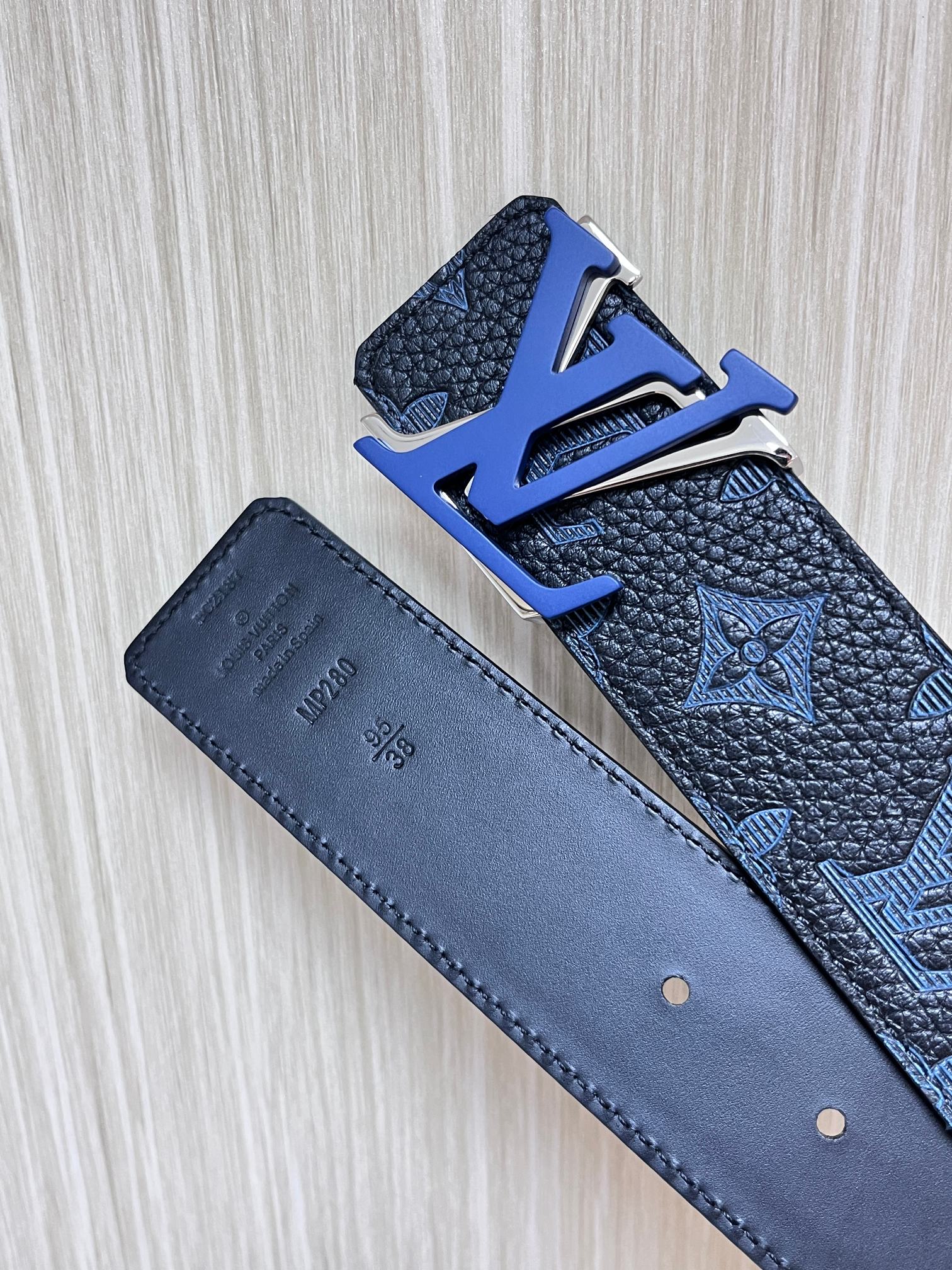 Louis Vuitton Basic Belt Cow Leather Silver M-l