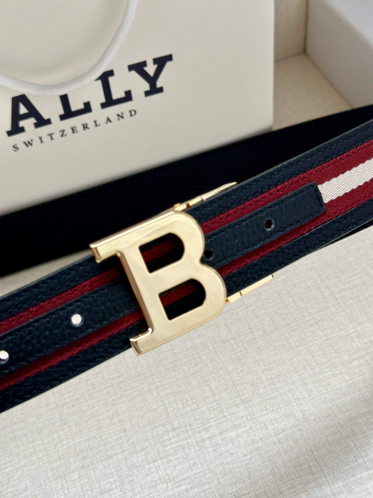 Bally Male Canvas Belt Canvas Blue M-l
