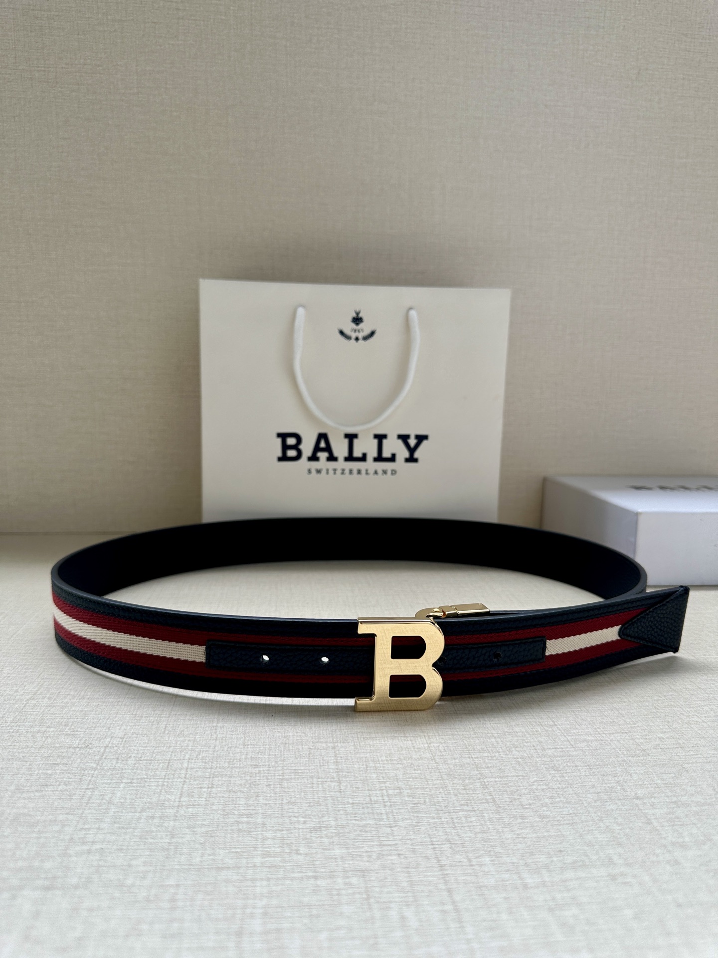 Bally Male Canvas Belt Canvas Blue M-l