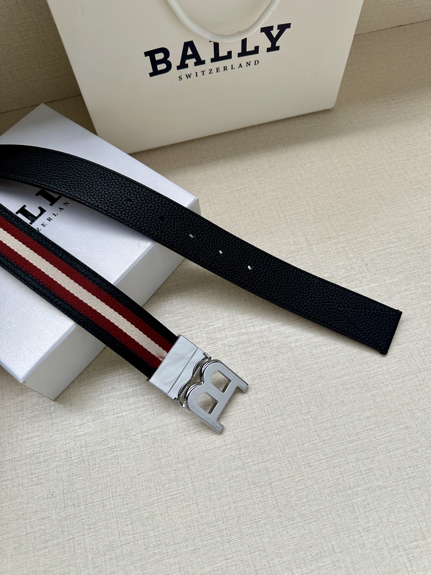 Bally Male Canvas Belt Canvas Blue M-l