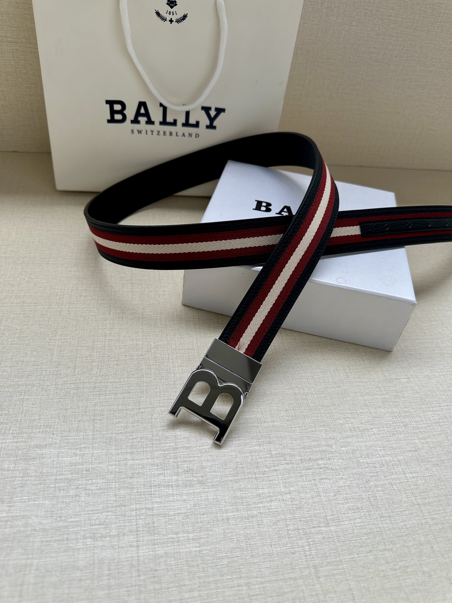 Bally Male Canvas Belt Canvas Blue M-l