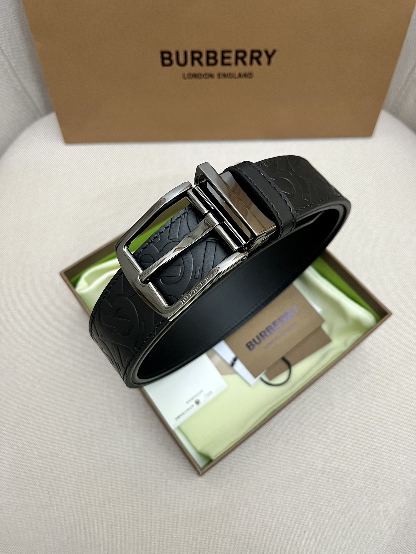 Burberry Male Leather Belt Top Grain Leather M