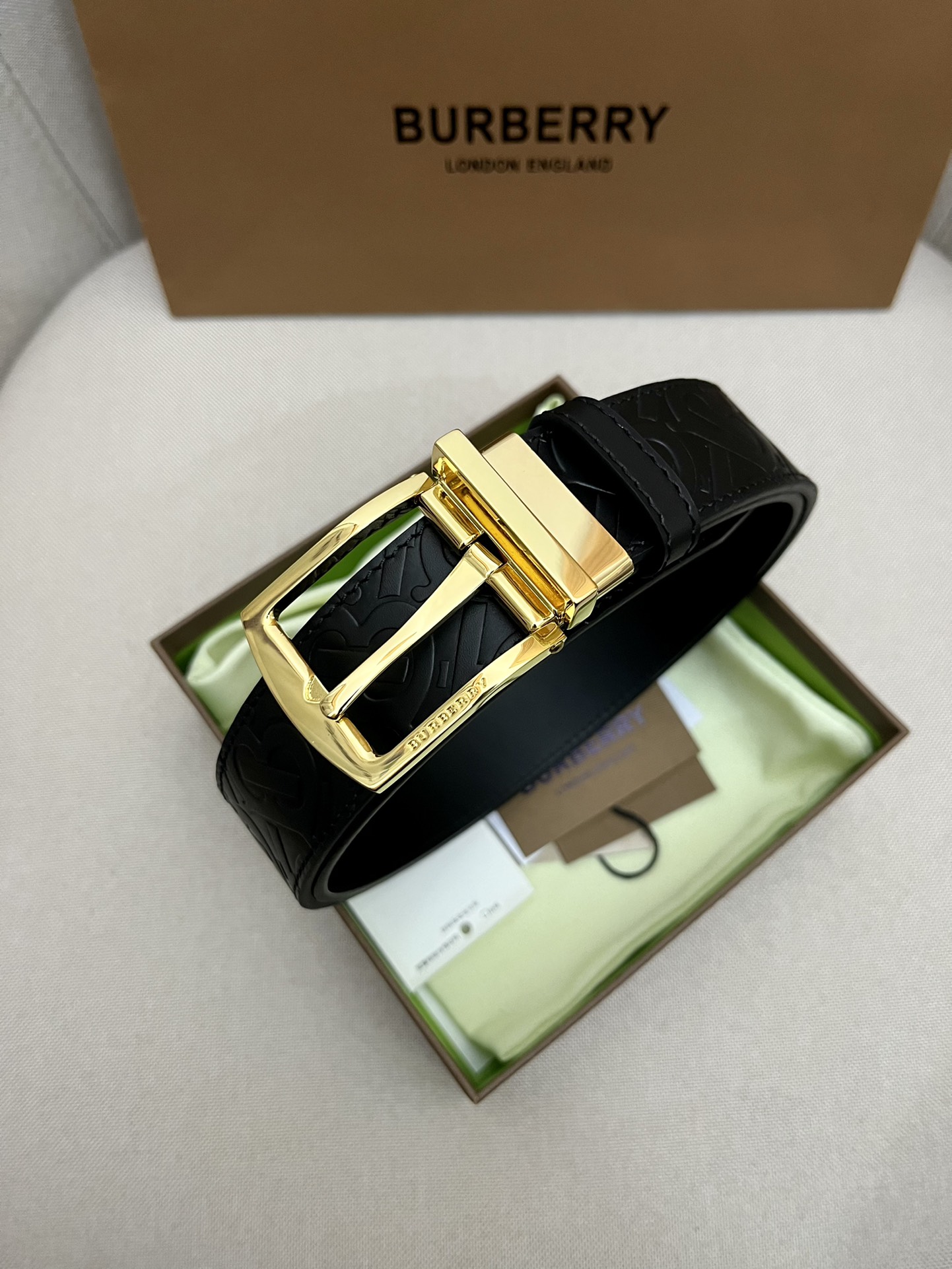 Burberry Male Leather Belt Top Grain Leather M