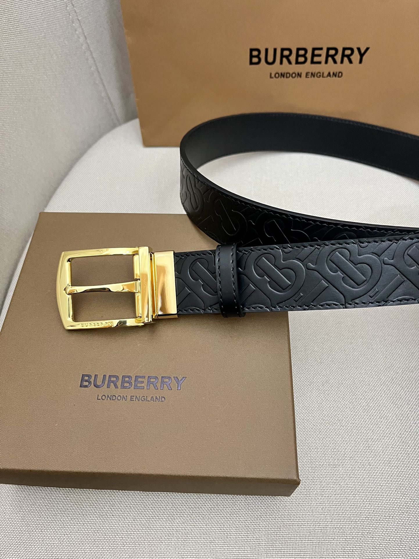 Burberry Male Leather Belt Top Grain Leather M