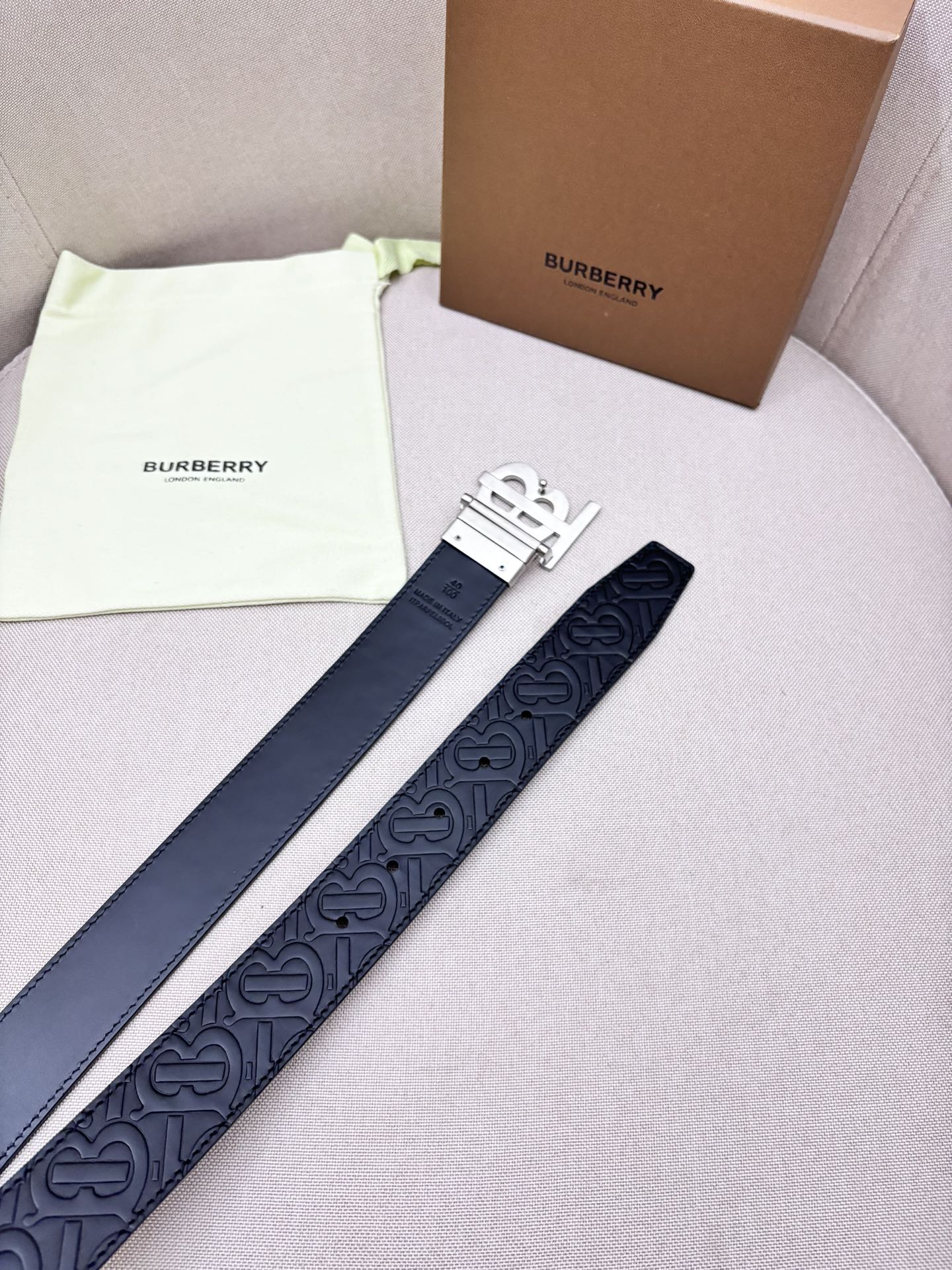 Burberry Male Leather Belt Top Grain Leather M