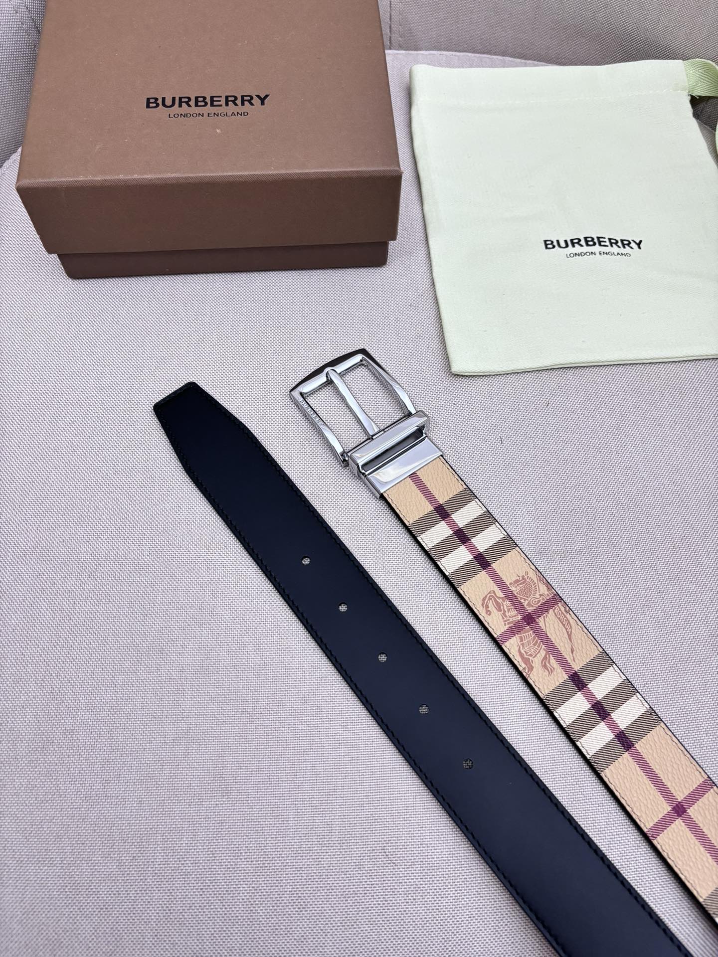 Burberry Male Leather Belt Top Grain Leather M