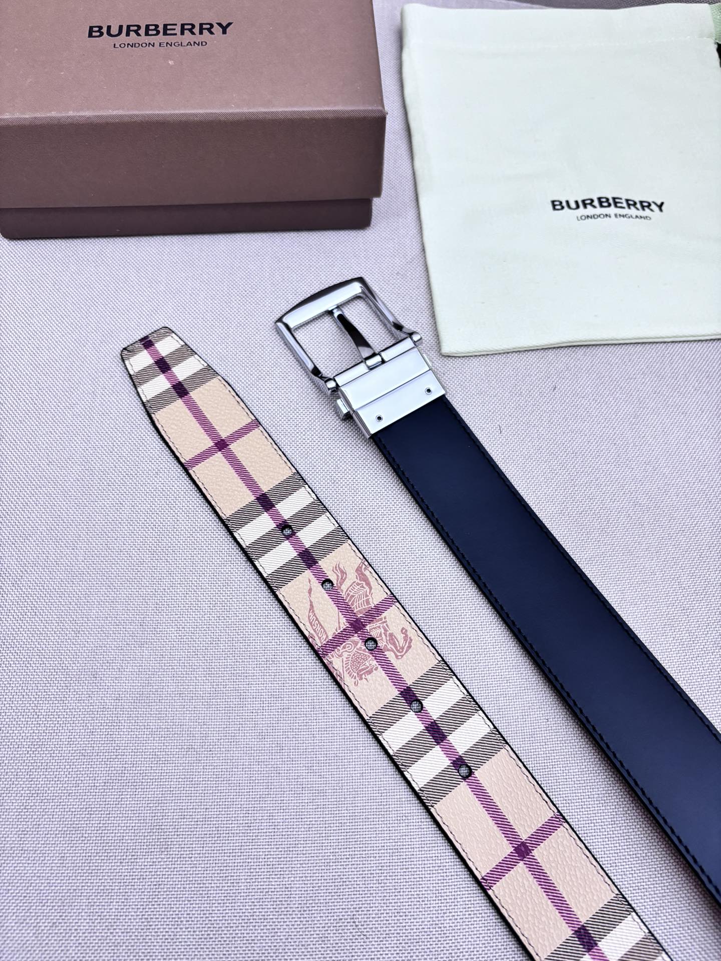 Burberry Male Leather Belt Top Grain Leather M