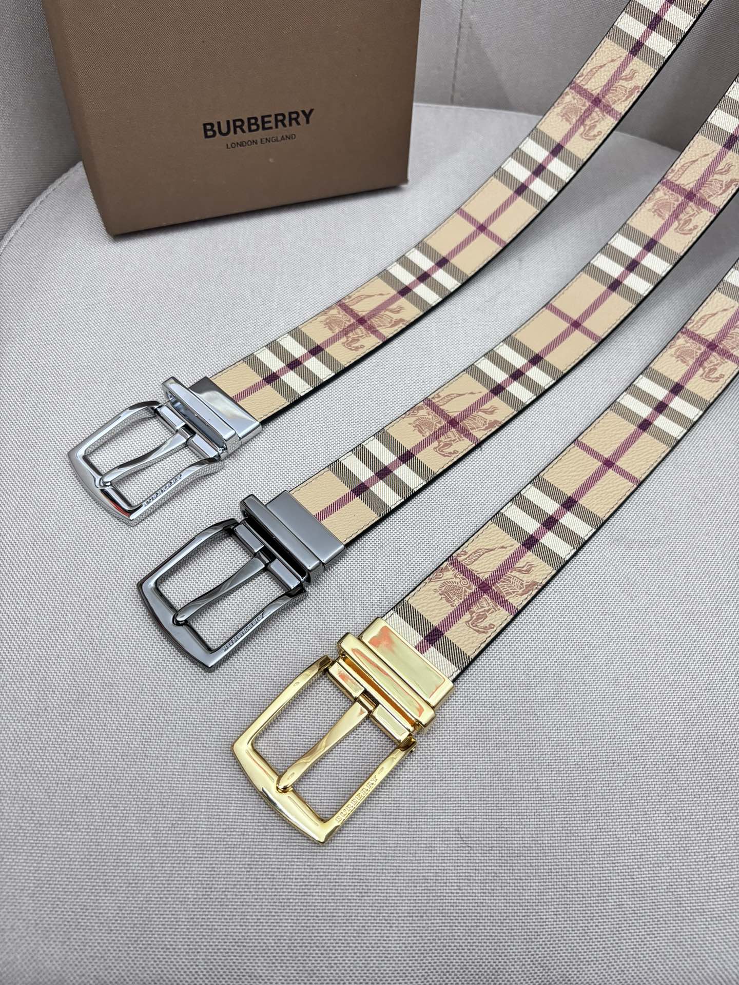 Burberry Male Leather Belt Top Grain Leather M
