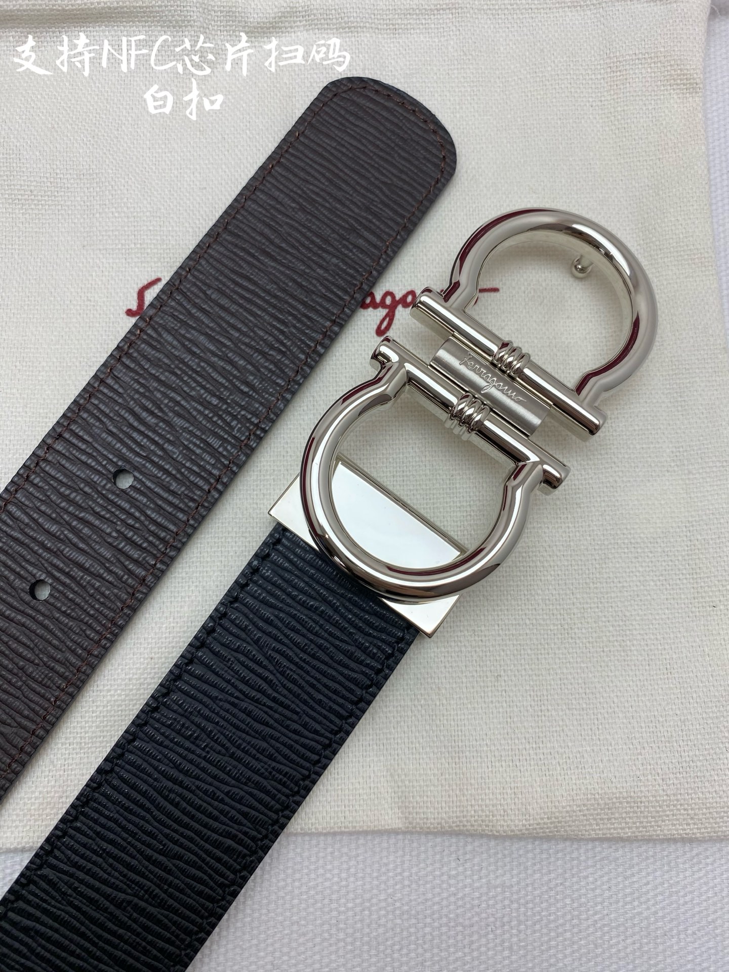 Salvatore Ferragamo Male Leather Belt Cow Leather M