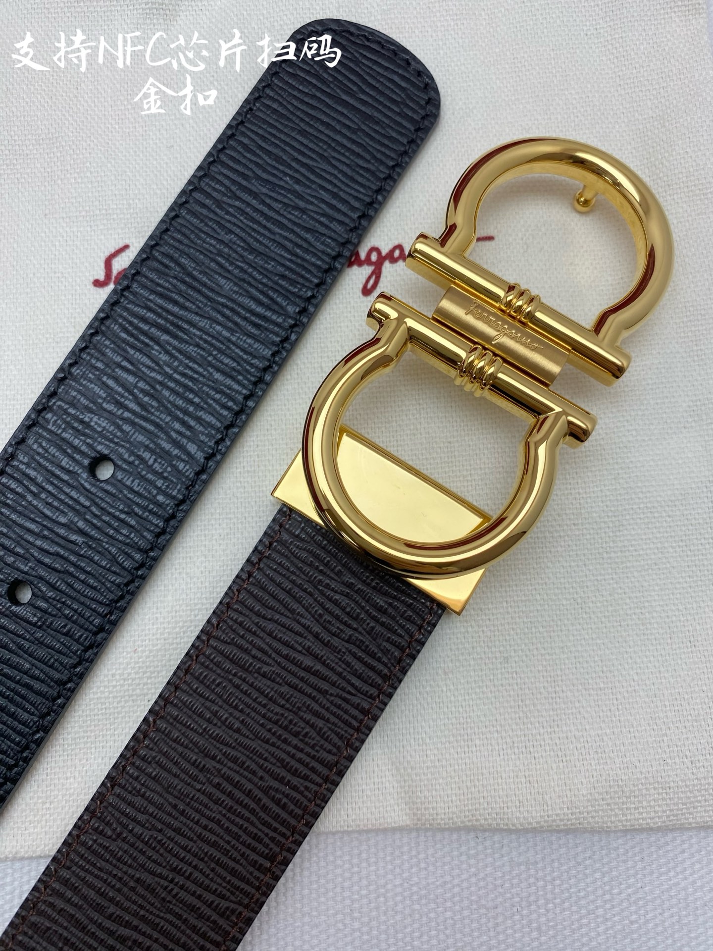 Salvatore Ferragamo Male Leather Belt Cow Leather M