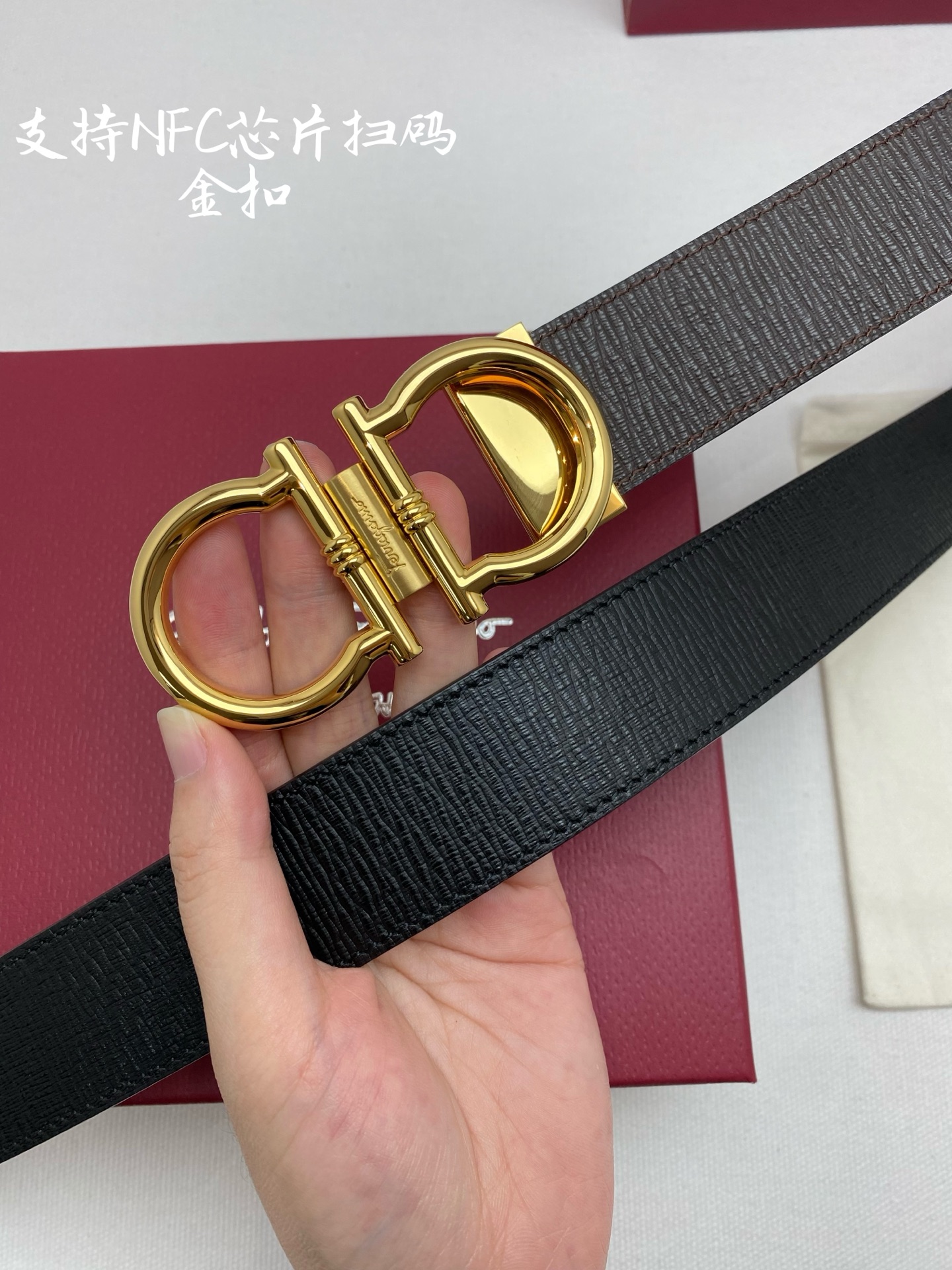 Salvatore Ferragamo Male Leather Belt Cow Leather M