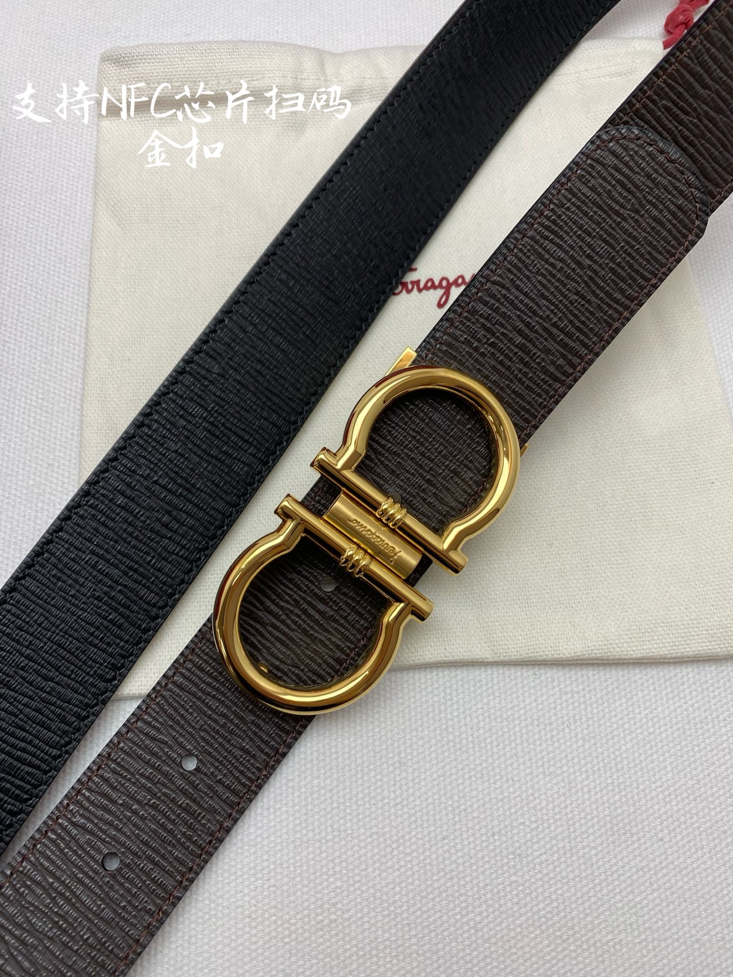 Salvatore Ferragamo Male Leather Belt Cow Leather M