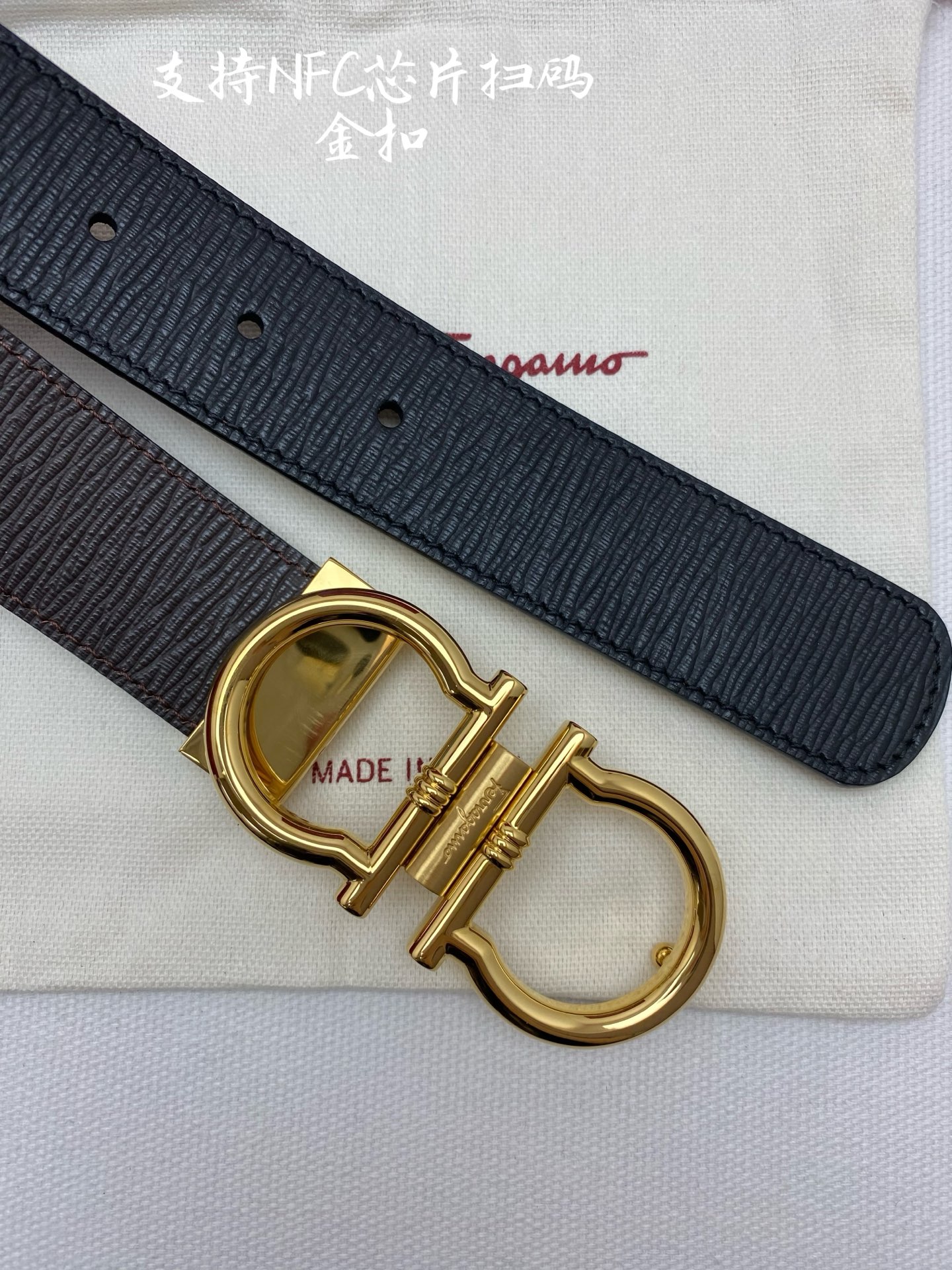 Salvatore Ferragamo Male Leather Belt Cow Leather M