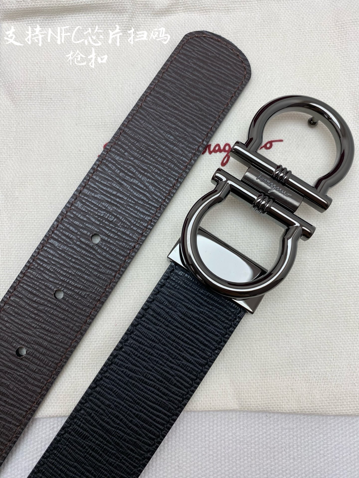 Salvatore Ferragamo Male Leather Belt Cow Leather M