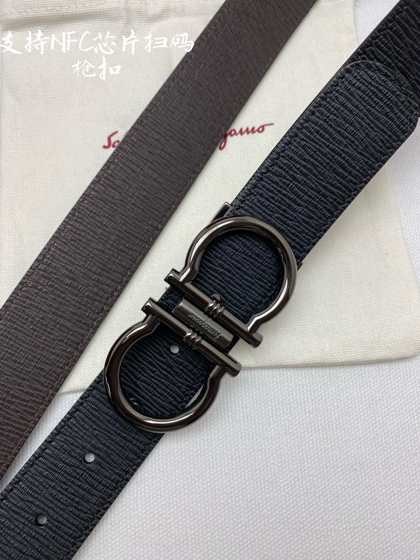 Salvatore Ferragamo Male Leather Belt Cow Leather M