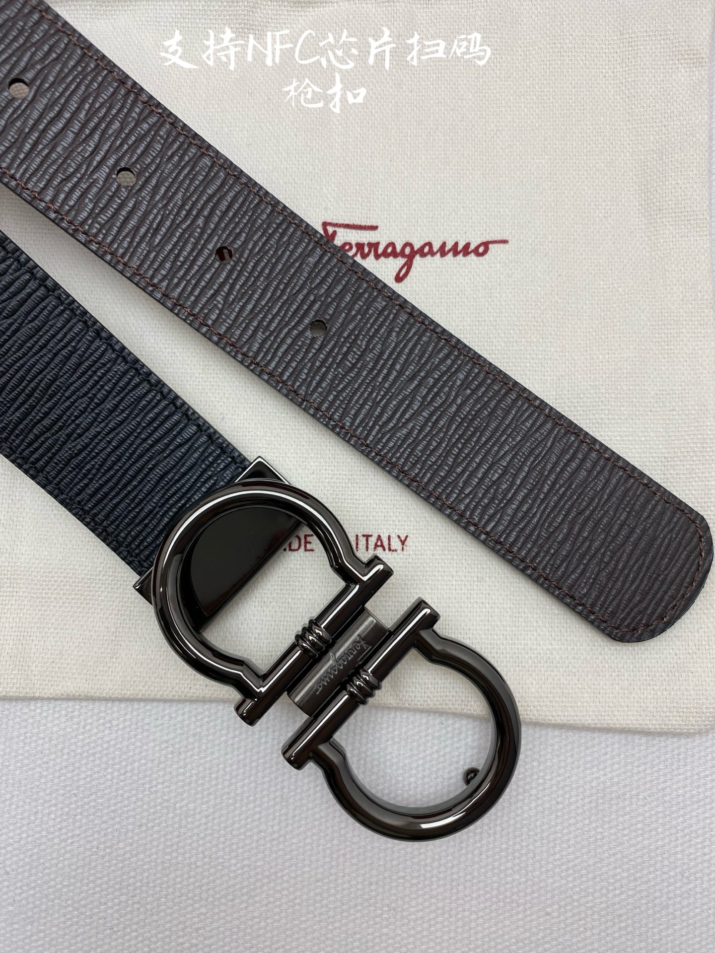 Salvatore Ferragamo Male Leather Belt Cow Leather M