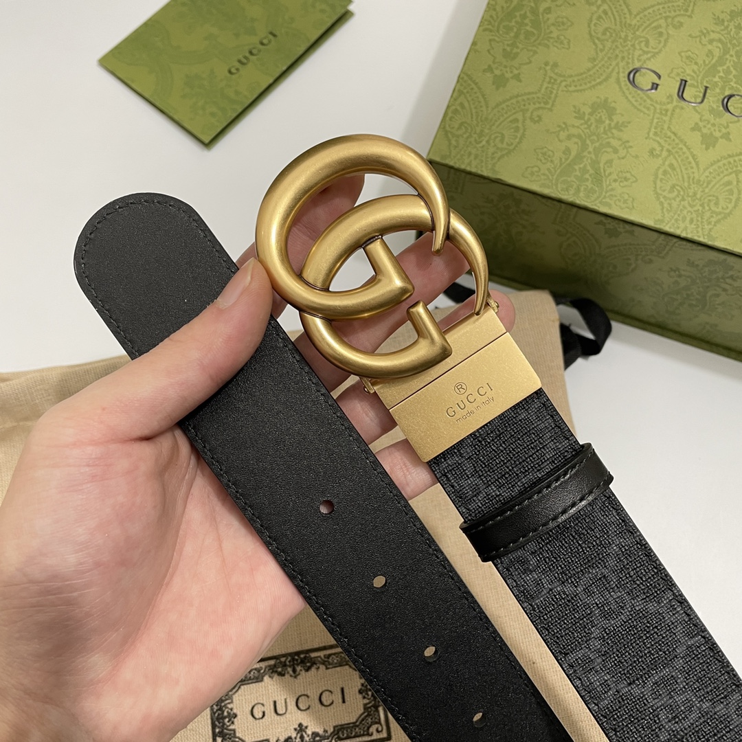 Gucci Basic Belt Cow Leather Black S-m