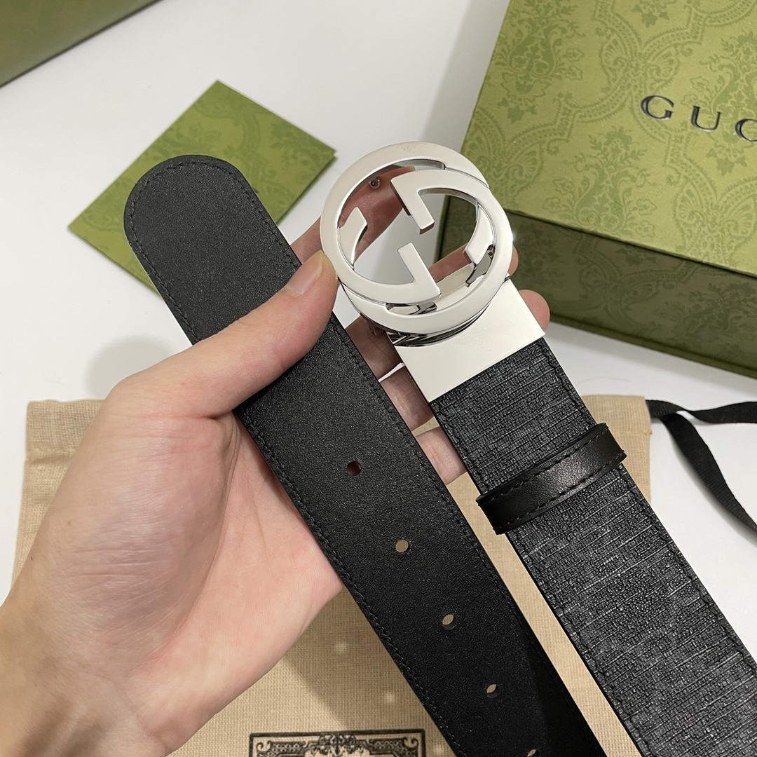 Gucci Basic Belt Cow Leather Black S-m