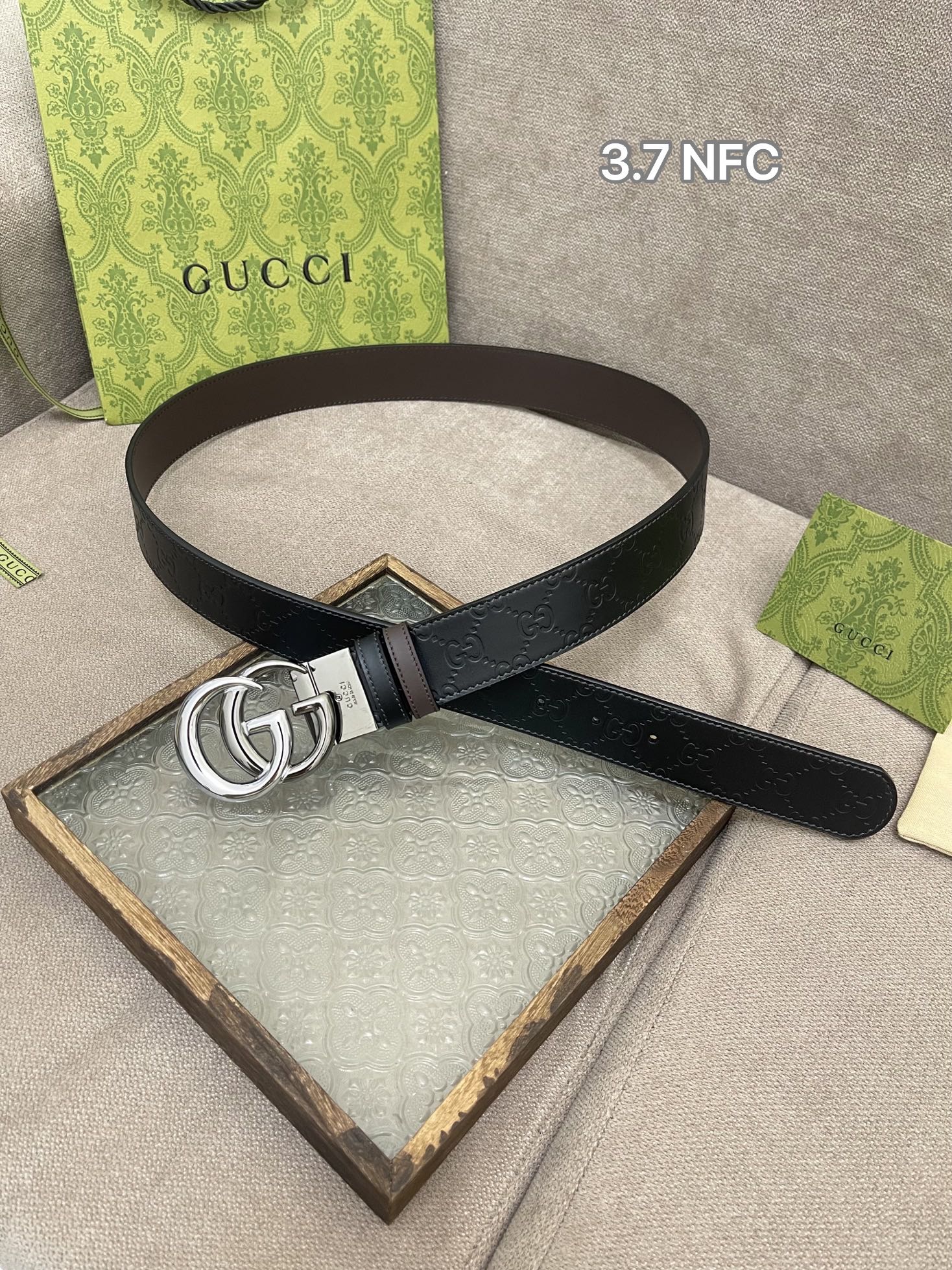 Gucci Leather Belt Cow Leather M