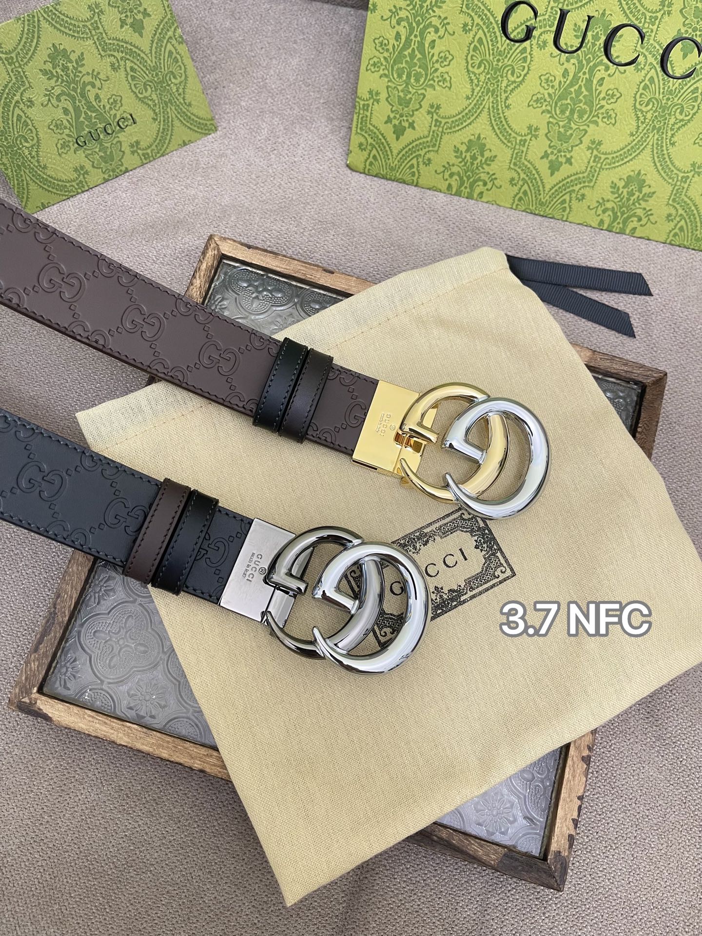 Gucci Leather Belt Cow Leather M