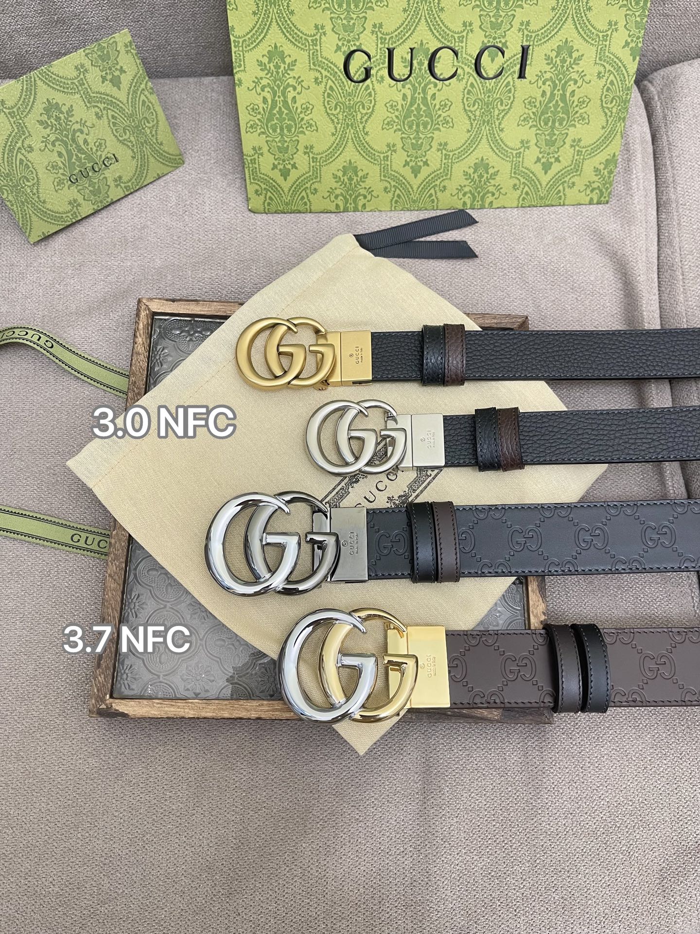 Gucci Leather Belt Cow Leather M