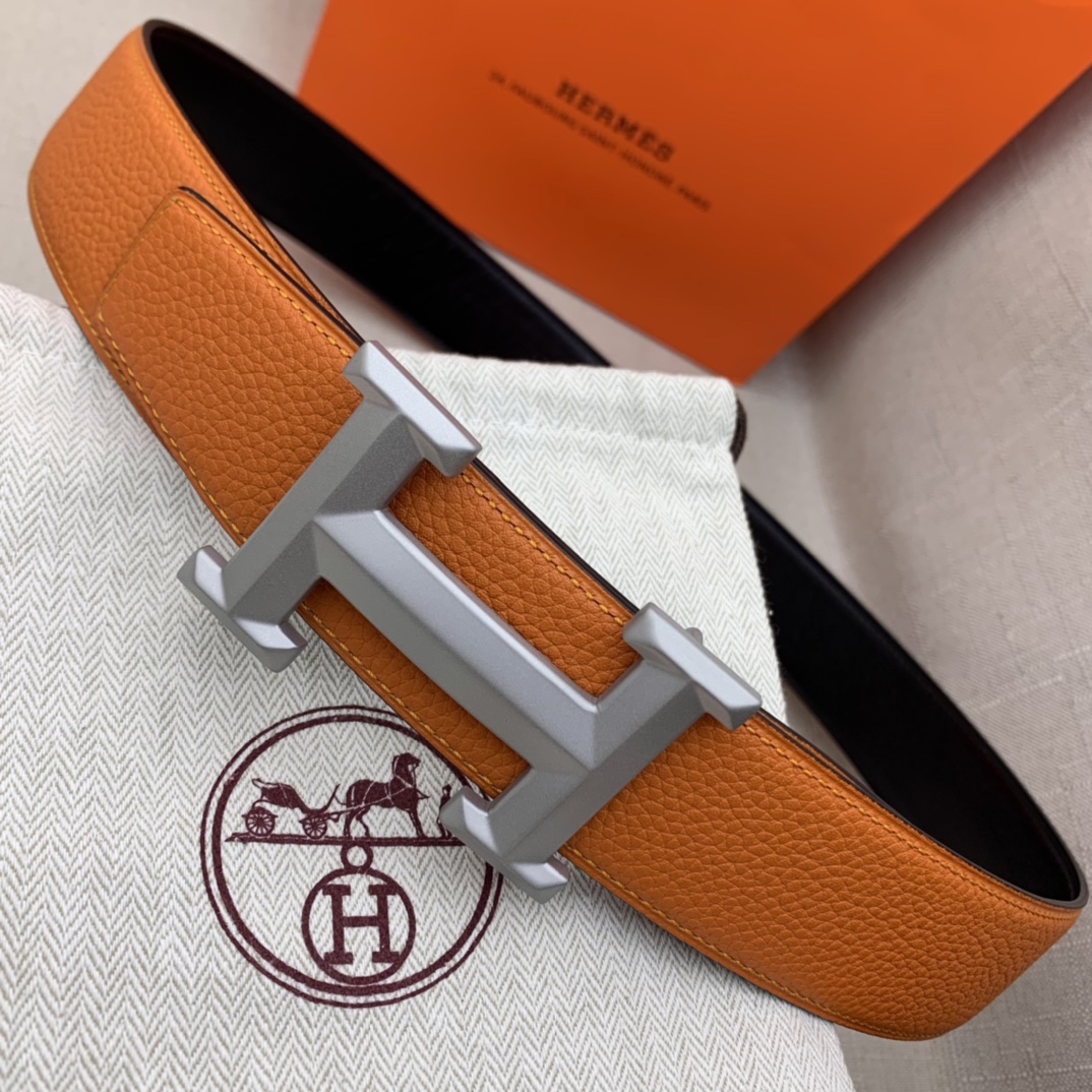 Hermès Basic Belt Top Grain Leather Black 38mm-m