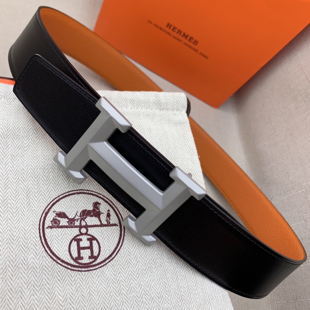 Hermès Basic Belt Top Grain Leather Black 38mm-m