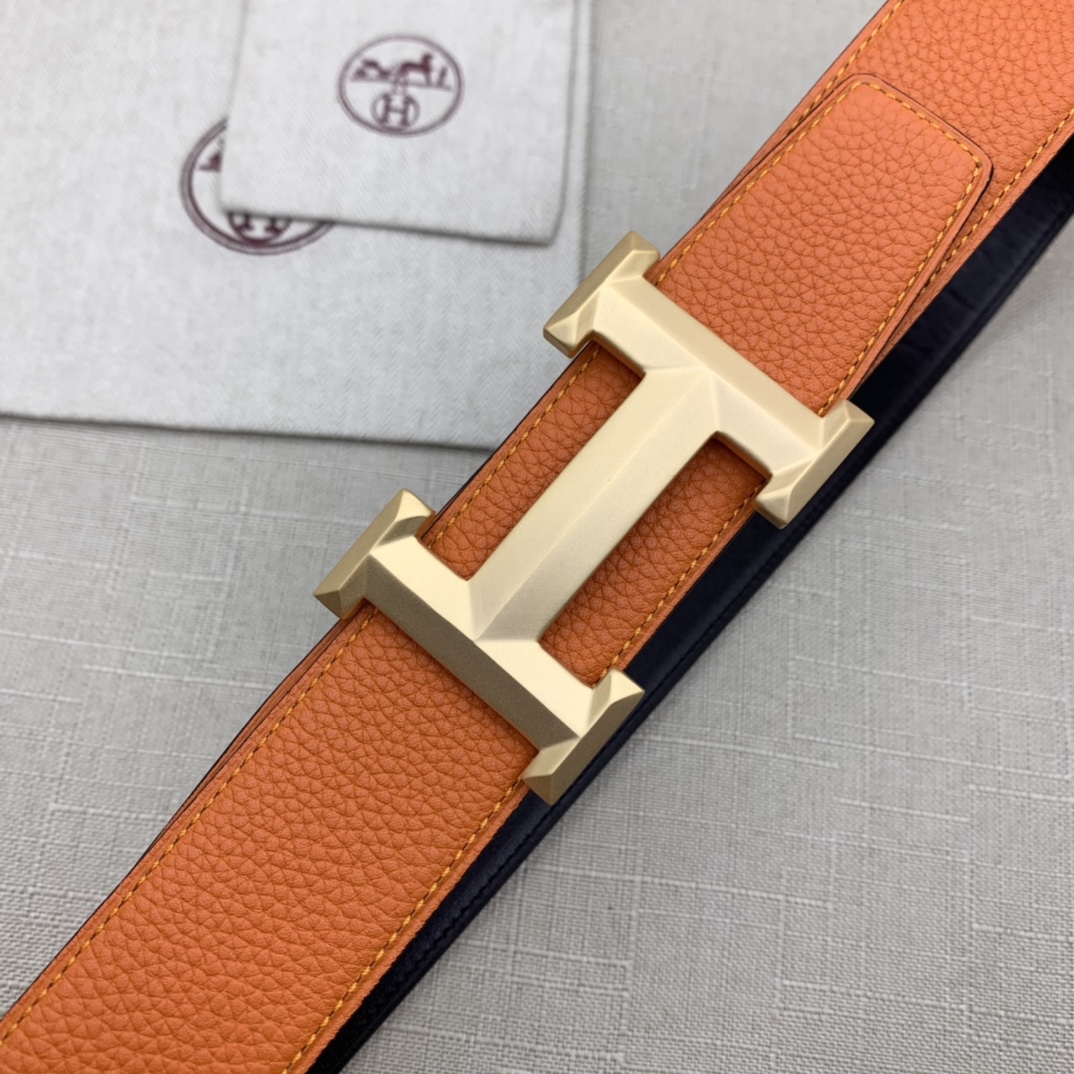 Hermès Basic Belt Top Grain Leather Black 38mm-m