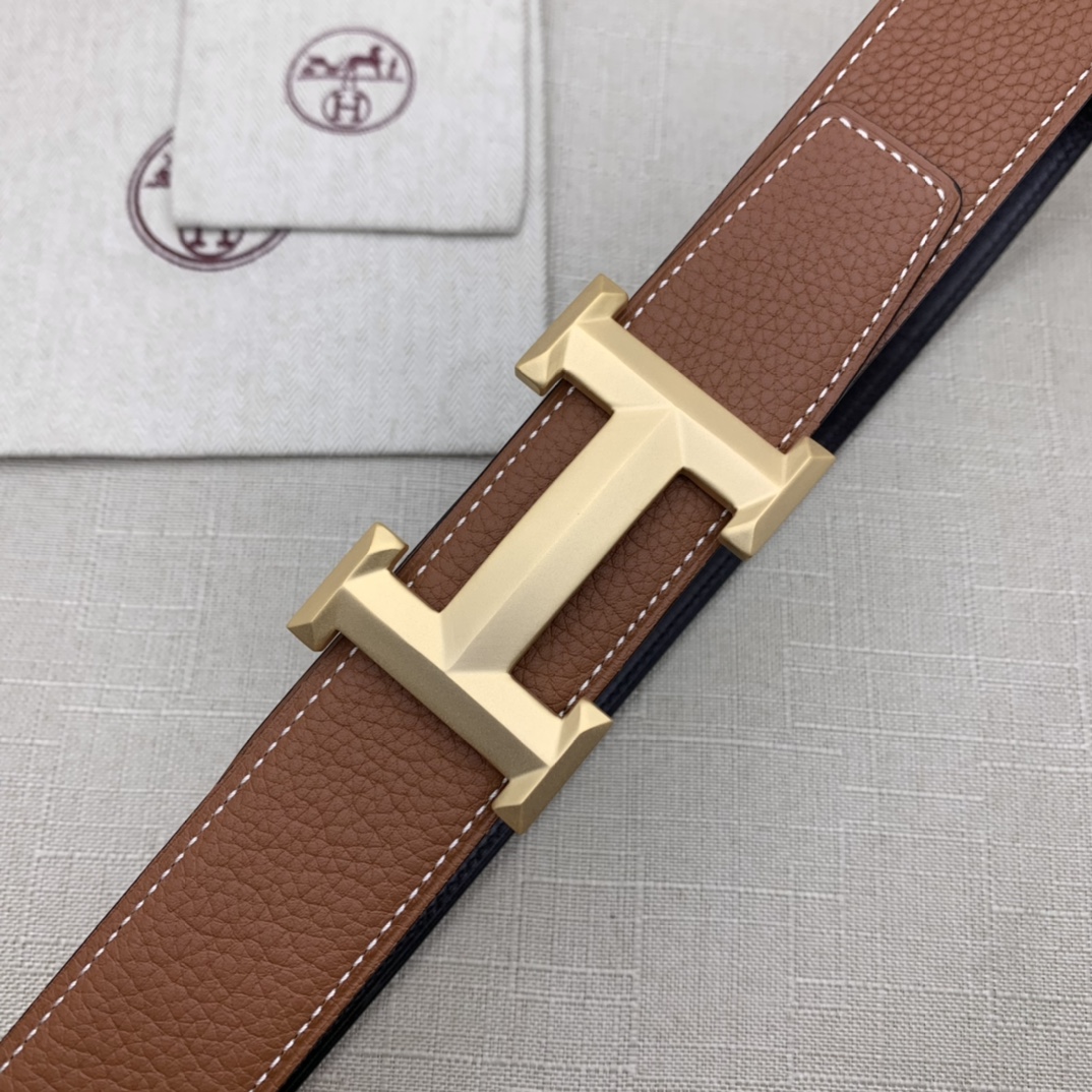 Hermès Basic Belt Top Grain Leather Black 38mm-m