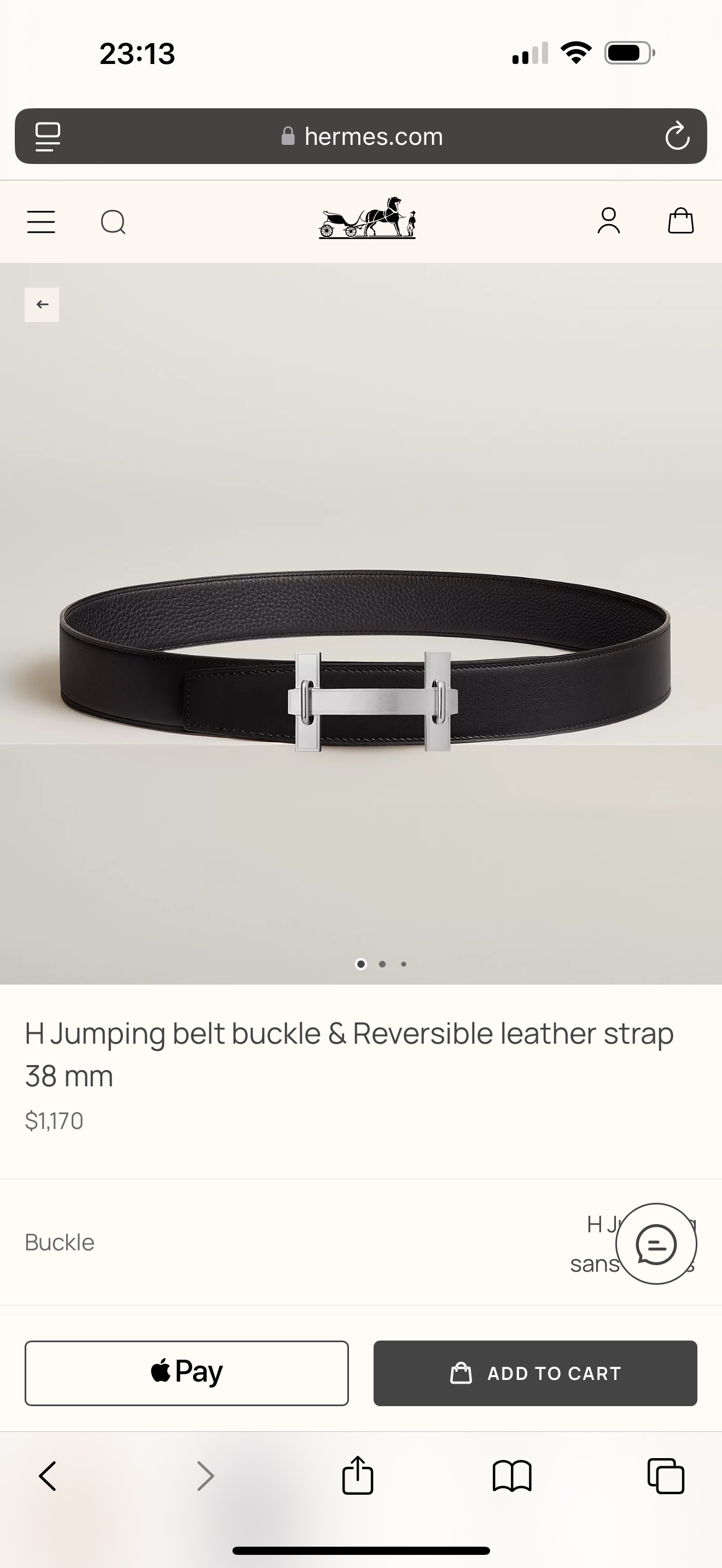 Hermès Male Basic Belt 38mm-s-m