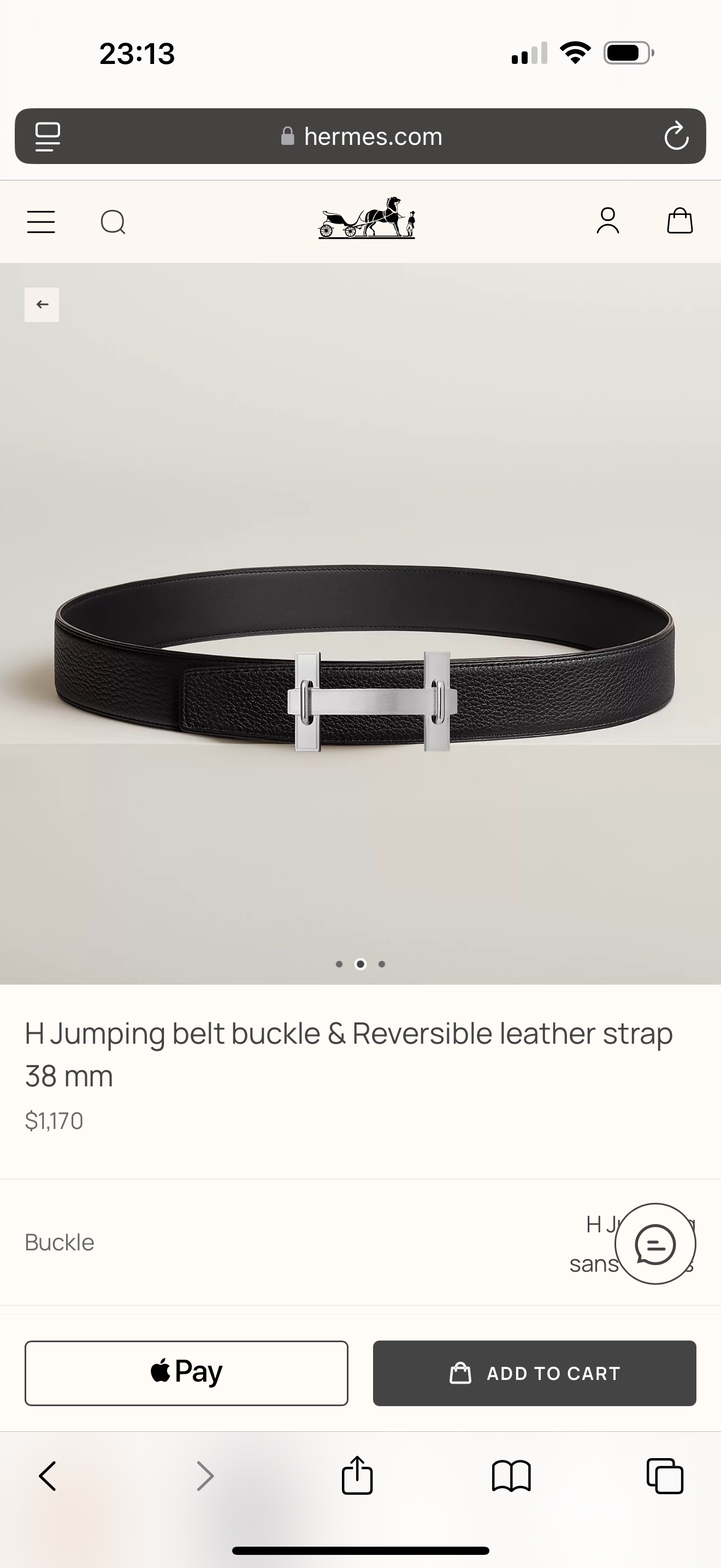 Hermès Male Basic Belt 38mm-s-m