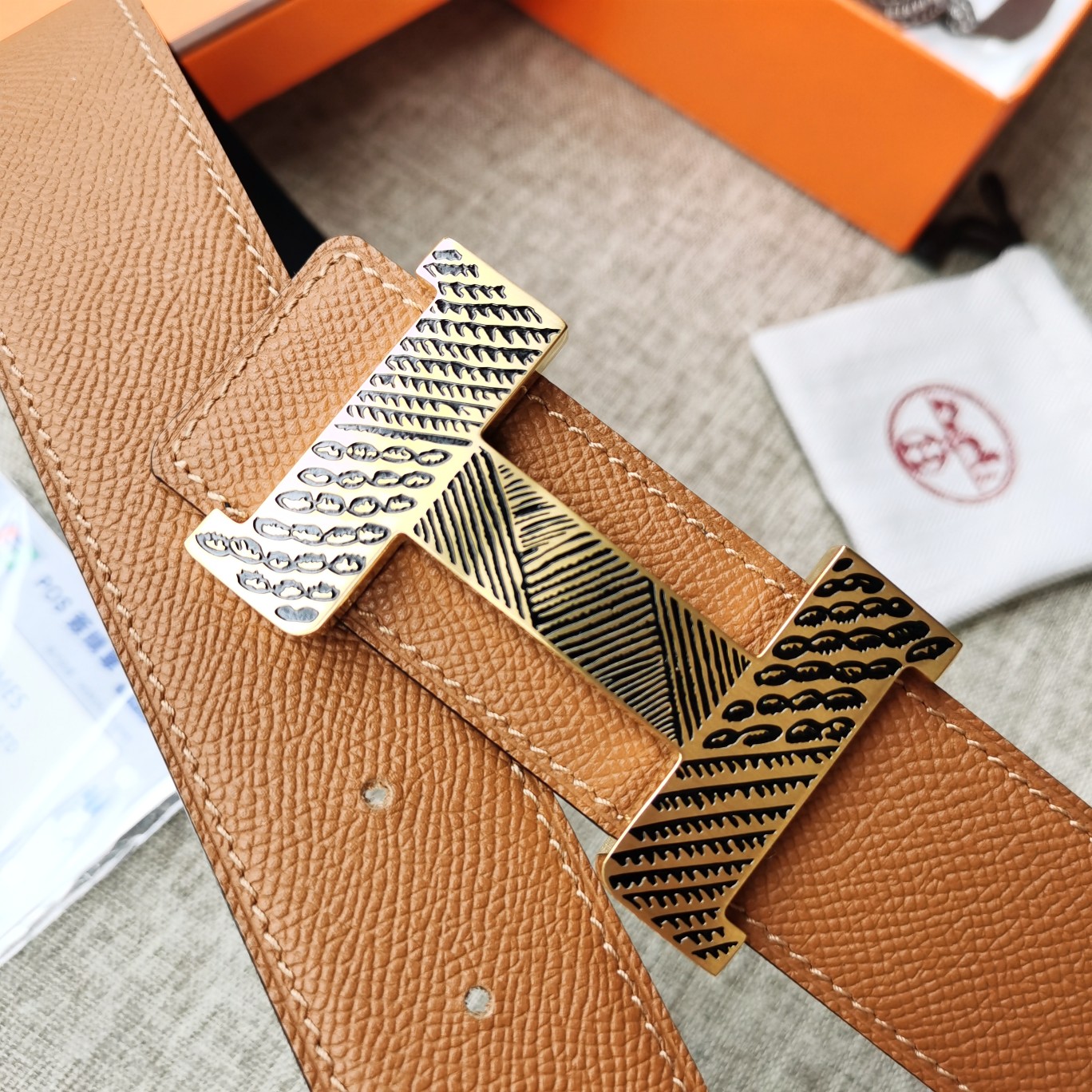 Hermès Male Leather Belt Top Grain Leather S-m